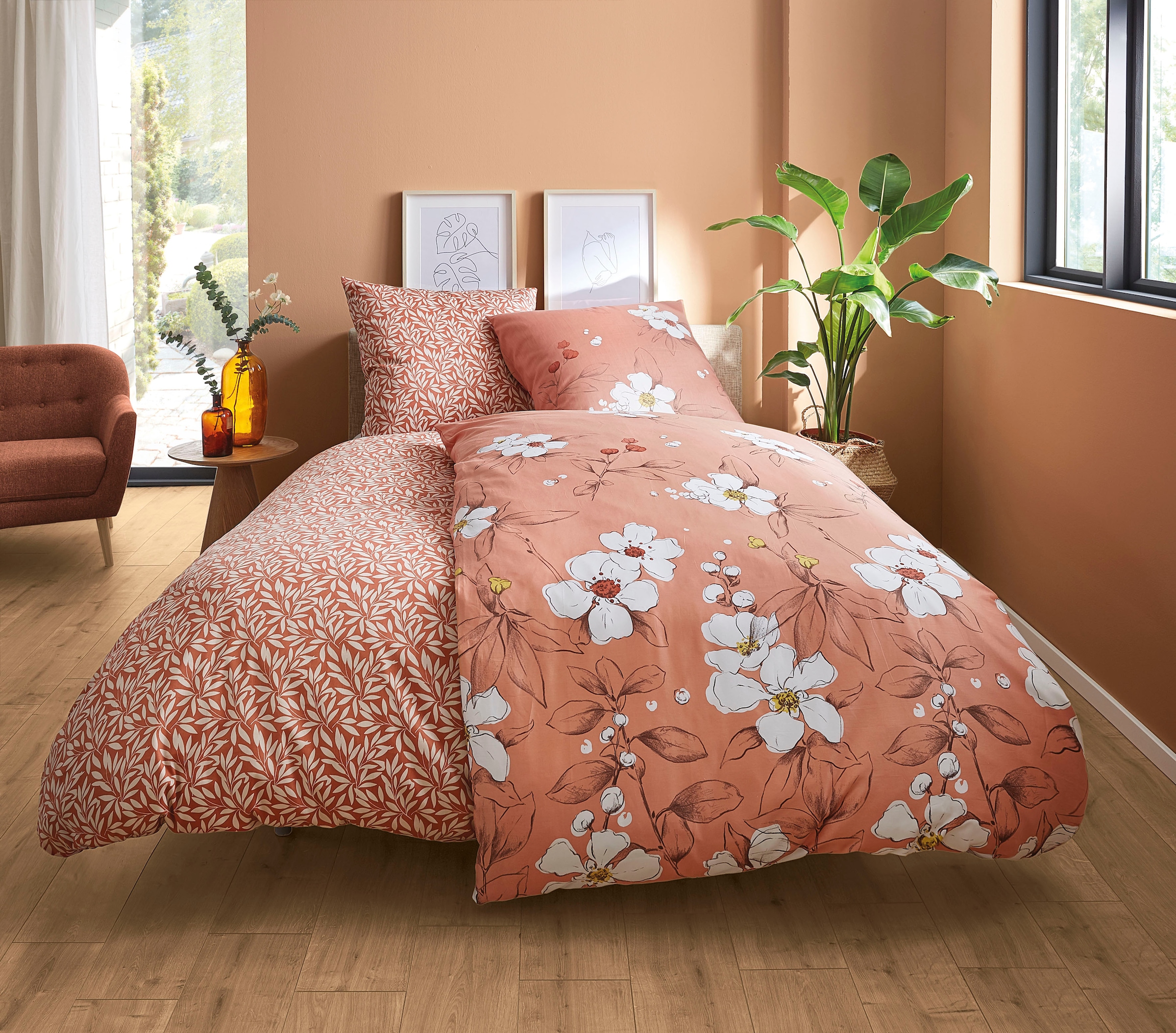 Kleine Wolke Bettwäsche »Sienna«, (2 tlg.), mit frischem, floralem Design