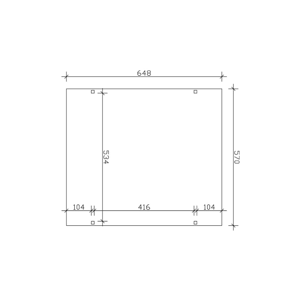 Skanholz Doppelcarport »Westerwald«, Leimholz-Nordisches Fichtenholz, 534 cm, natur