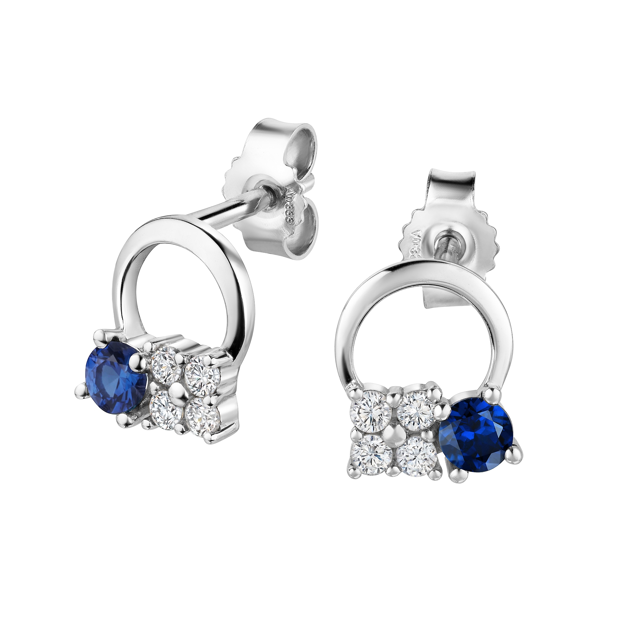 Firetti Paar Ohrstecker »Schmuck Geschenk Gold 333 Ohrschmuck Ohrringe Kreis« mit Saphir, Zirkonia (synth.)