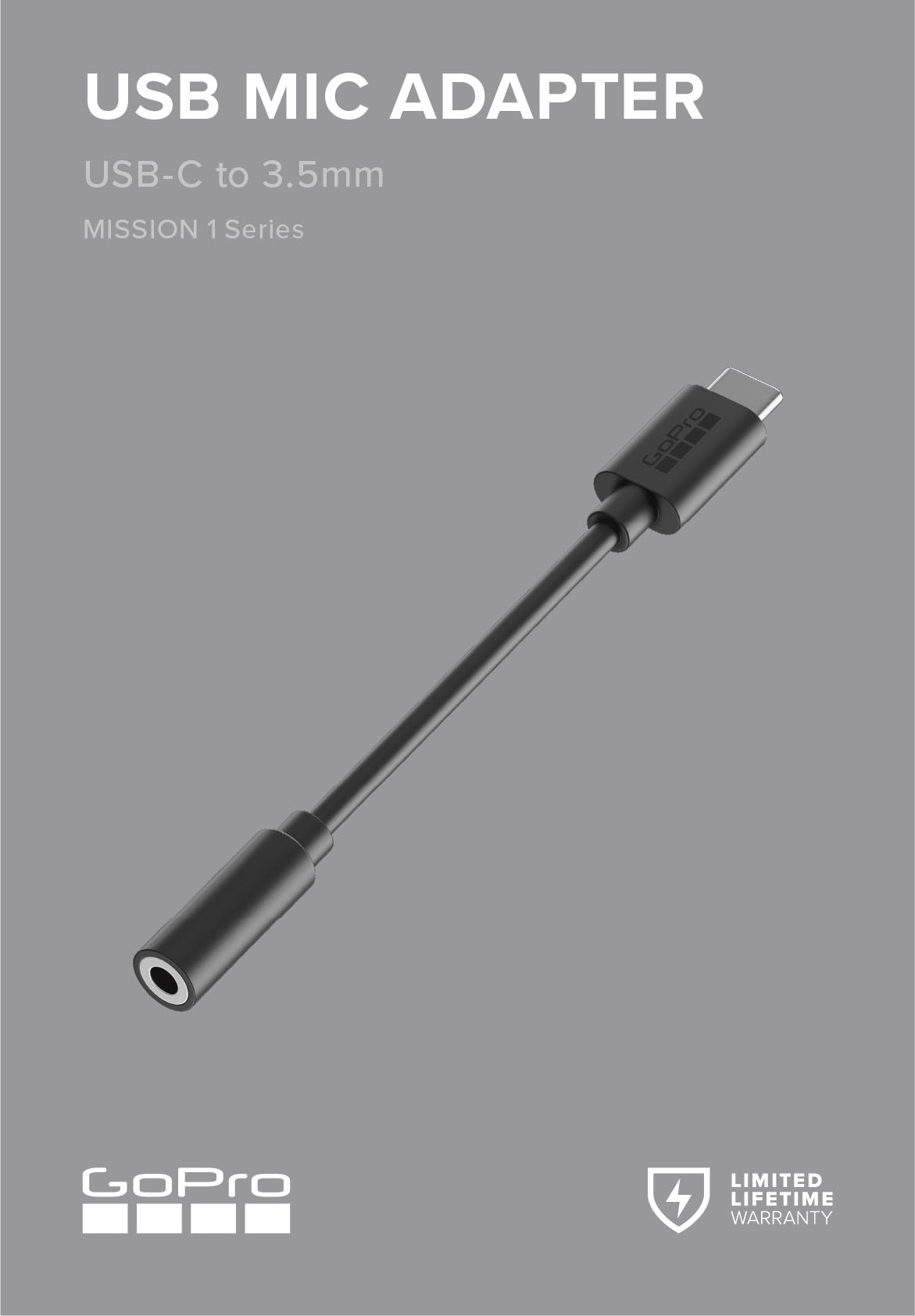 GoPro Actioncam Zubehör »USB-Mikrofonadapter für MISSION 1 (USB-C auf 3,5 mm)«
