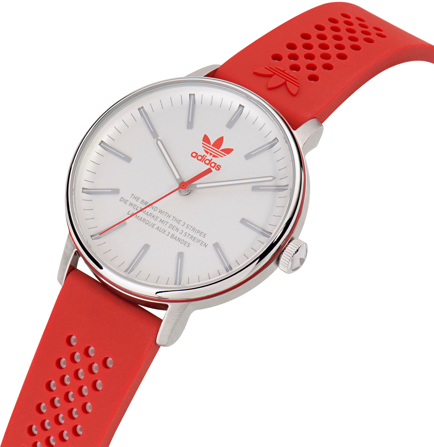 adidas Originals Quarzuhr »CODE ONE 3H«, Armbanduhr, Damenuhr, Herrenuhr, unisex, analog, Silikonarmband