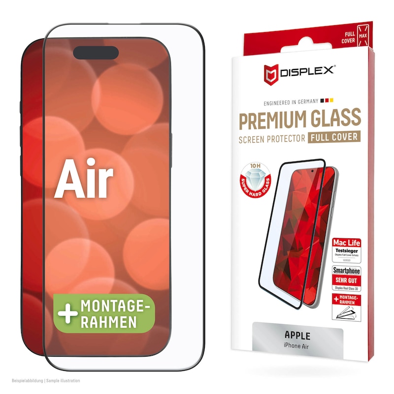 DISPLEX Displayschutzglas »Premium Glass Screen Protector Full Cover« für Apple iPhone Air Displayschutzfolie, Schutzfolie, Bildschirmschutz,...