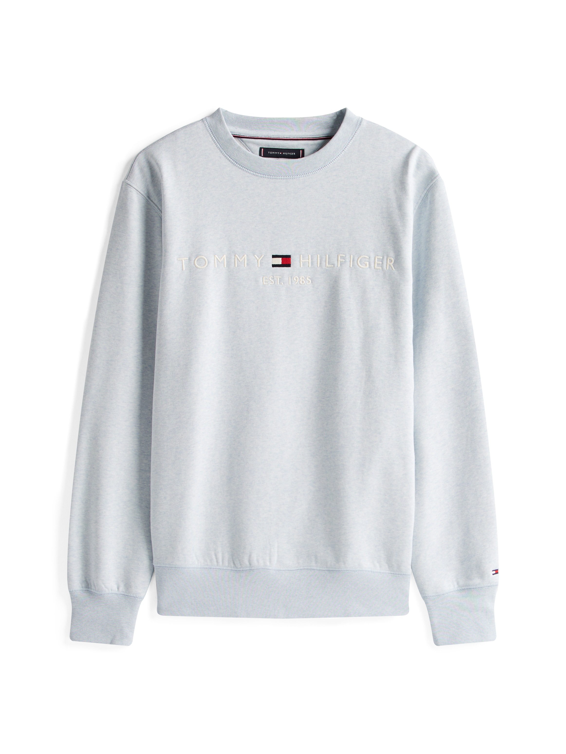 Tommy Hilfiger Sweatshirt »TOMMY LOGO«, unifarben, casual, regular fit, Baumwollmix, Rundhals
