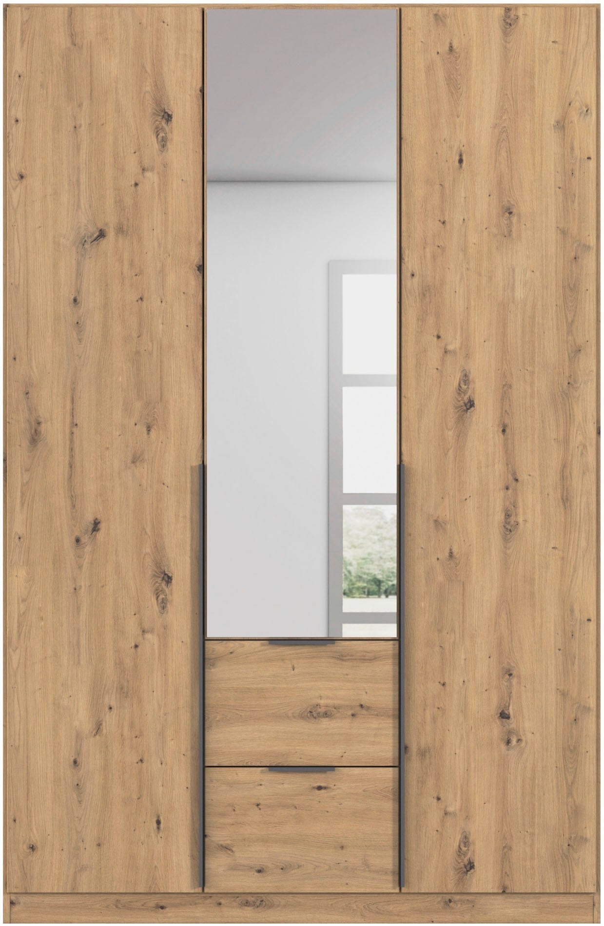 rauch Drehtürenschrank »Kleiderschrank Schrank Garderobe AGORDO mit Dekor- oder Hochglanzfront«, (in zwei Griff-Farben mit Dekor- oder Hochglanzfront), mit Außenschubkästen, in 6 Breiten und 2 Höhen MADE IN GERMANY