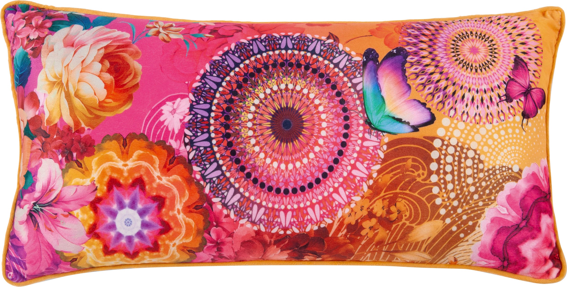 hip Dekokissen »Ziva«, Mit Füllung, 1 Stück, Biese, 30x60, Wendeoptik, Weich, Bunt, Mandala