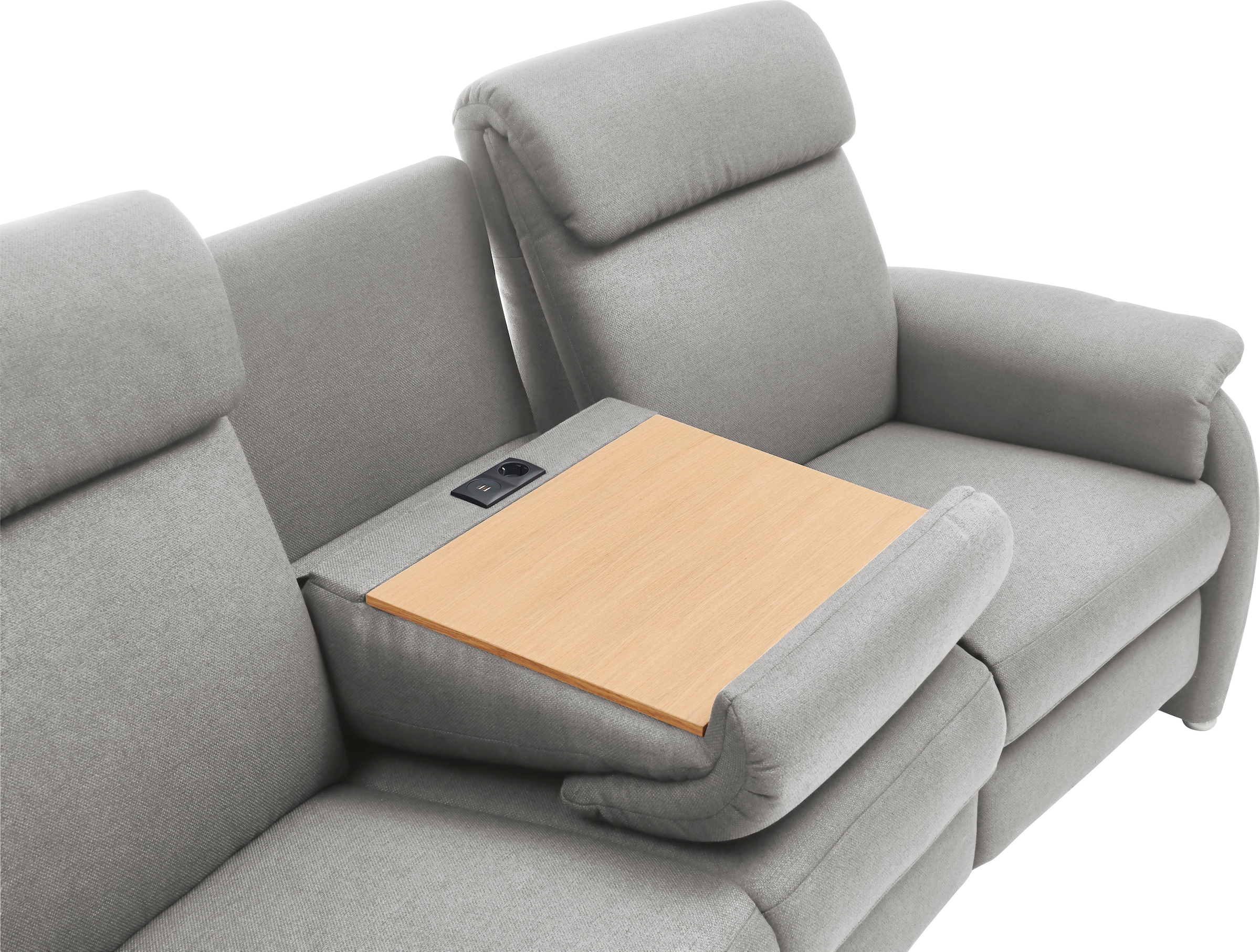 Home affaire 3-Sitzer »Turin mit Steckdose und USB-Port auch in Easy care-Bezug«, 2 x vollmotorische Relaxfunktion, herunterklappbarer Tisch