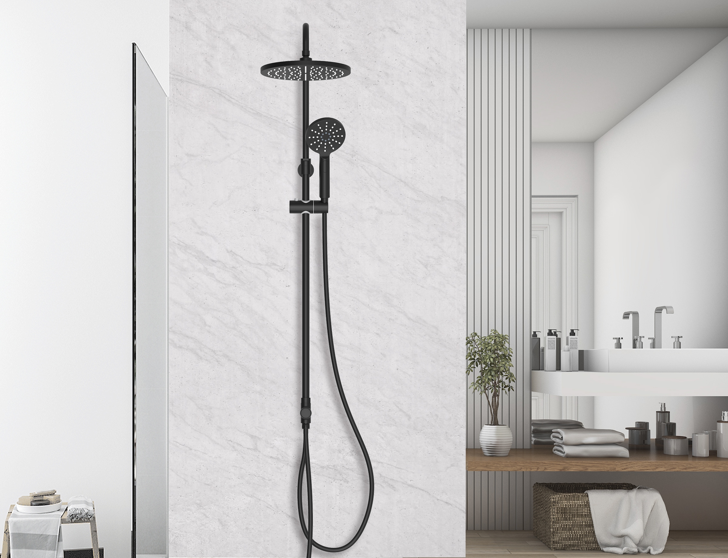 Marwell Duschbrause »RAINSTAR« Set,  mit höhenverstellbarer Brausestange