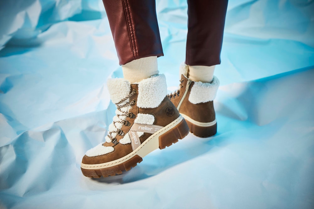 Rieker Winterboots, Schnürboots, Snowboots, Profilsohle, mit Innenreißverschluss