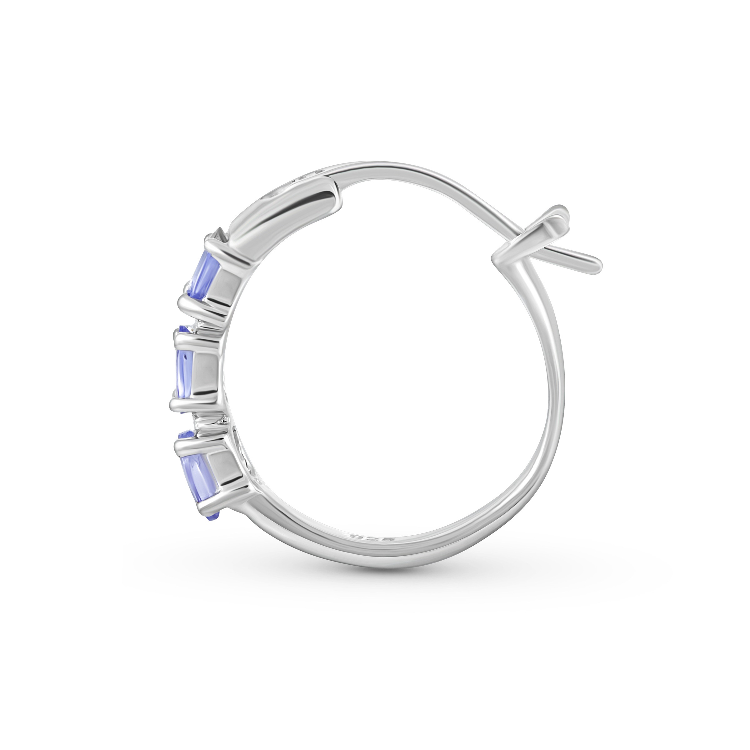 Vira Jewels Paar Creolen »Silber 925 rhodiniert mit 6 natürlichen violetten Tansaniten«
