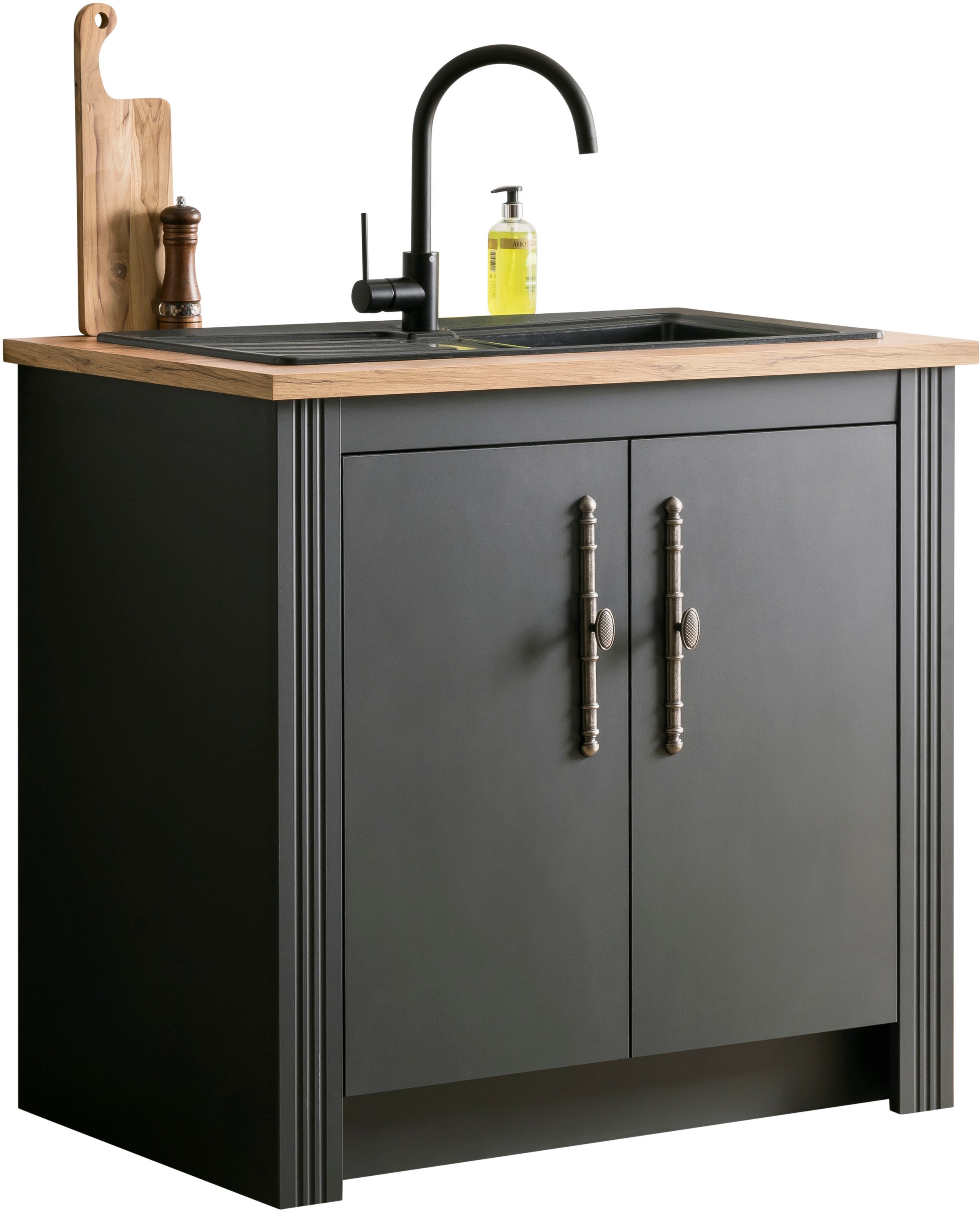 KOCHSTATION Unterschrank »Westminster«, im romantischen Landhausstil, Breite 100 cm