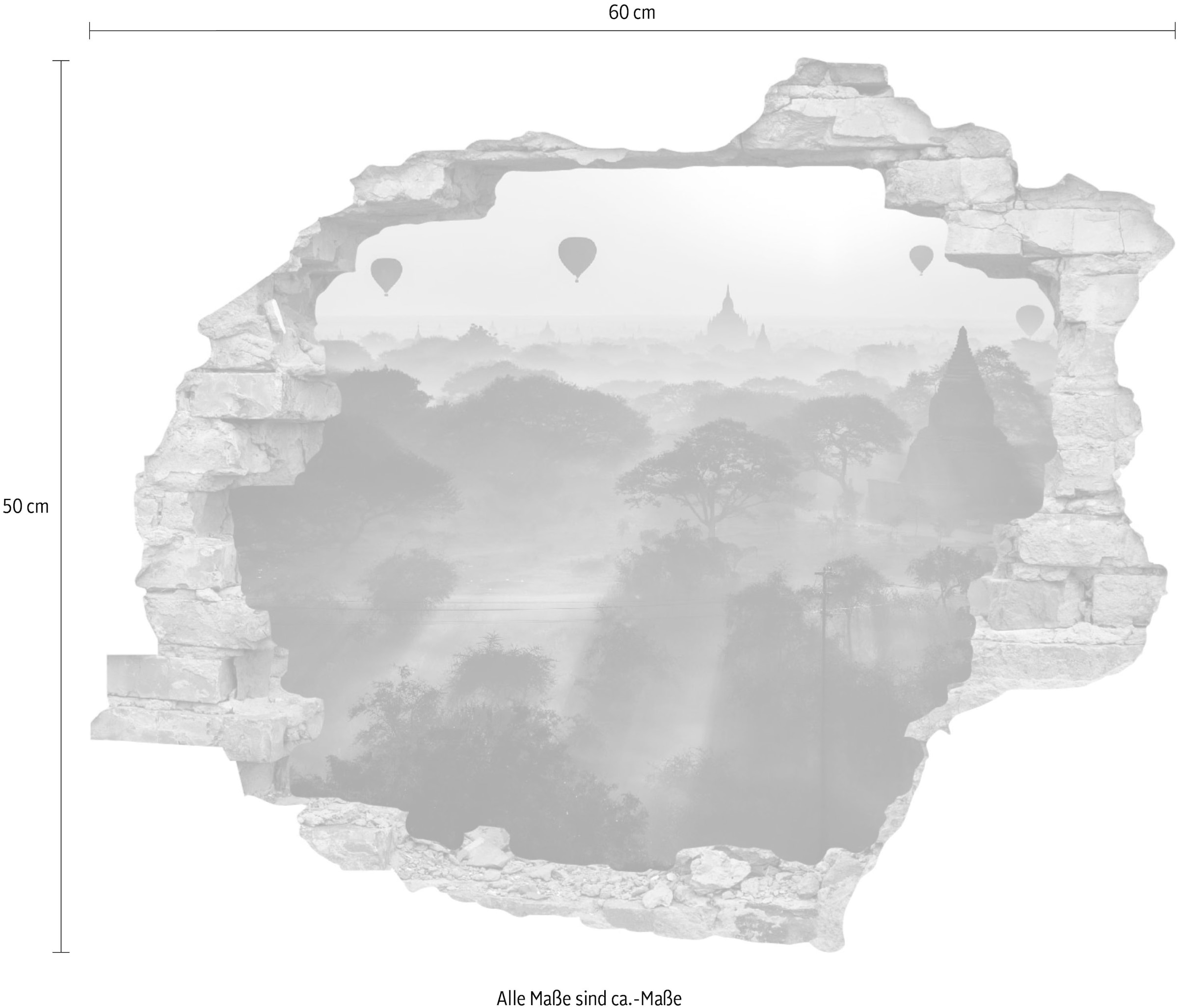 queence Wandtattoo »Morgendämmerung«, (1 St.), Wandsticker, Wandbild, selbstklebend, 3D, Wanddurchbruch