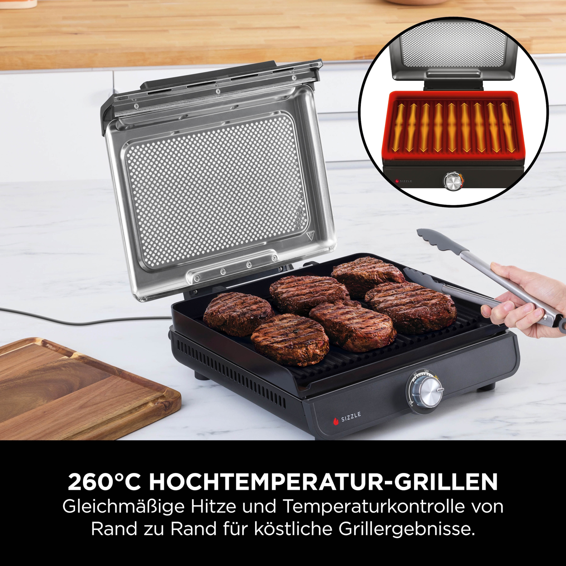 NINJA Elektrogrill »Sizzle Grillplatte und Plancha GR101EU«, 1450 W, Teppanyakigrill