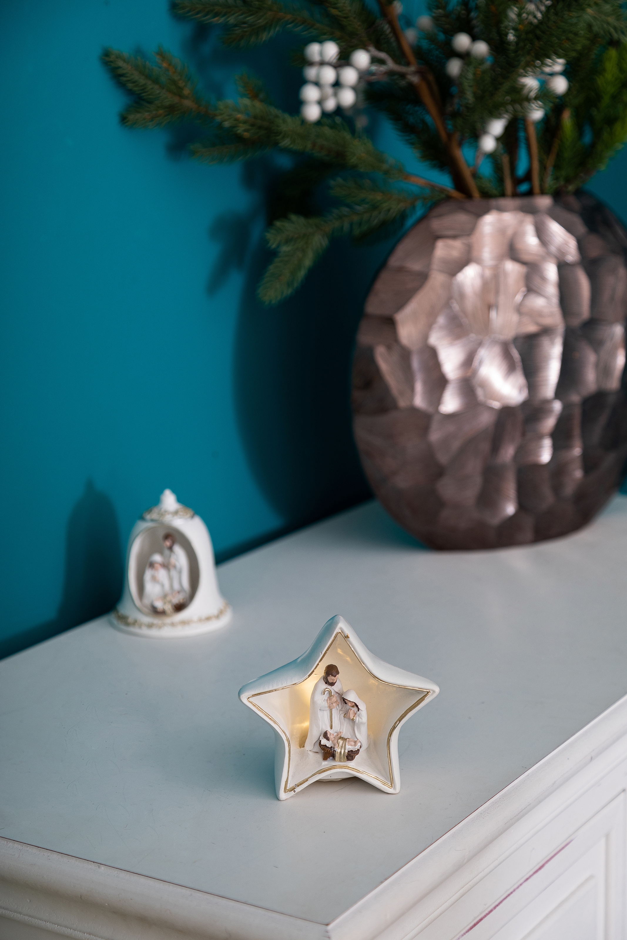 Myflair Möbel & Accessoires Krippe »Weihnachtsdeko«, (1 tlg.), mit LED Beleuchtung