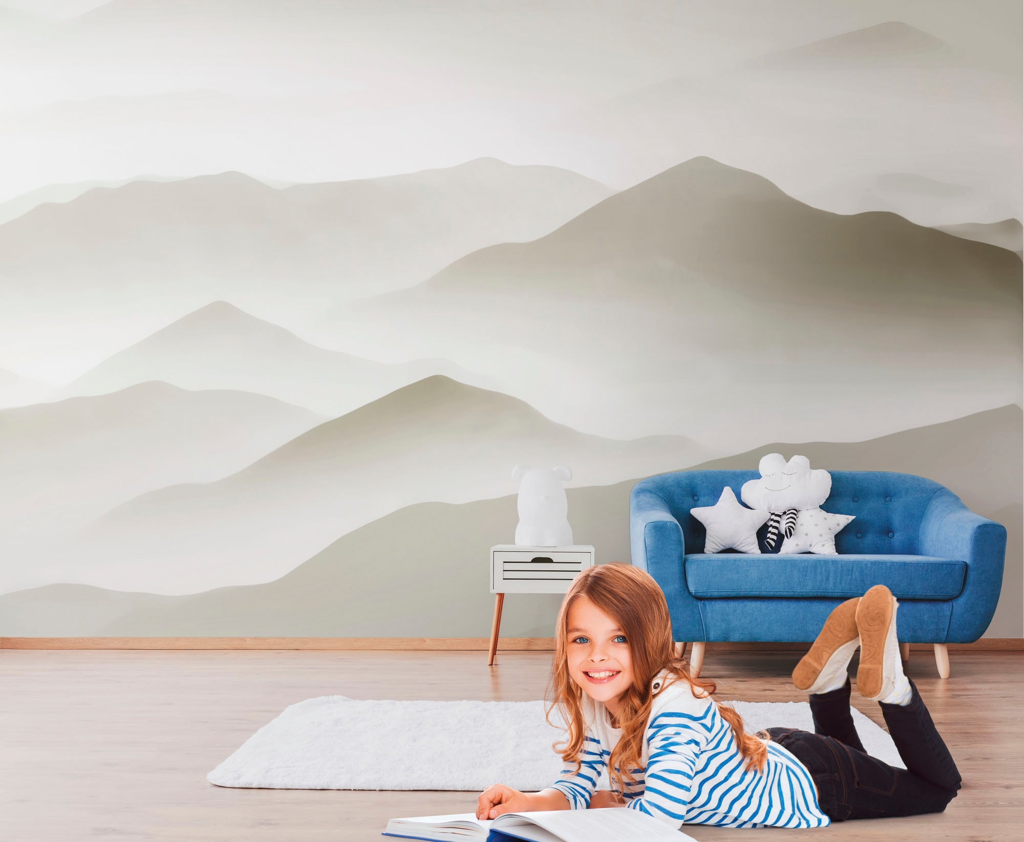 living walls Kindertapete »The Wall«, naturalistisch-natürlich-Motiv, Fototapete Landschaft Tapete Berge Tapeten Kinderzimmer Design Optik