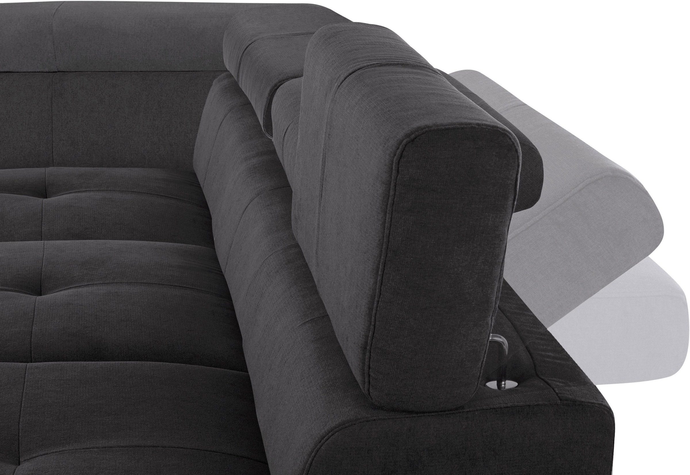 COTTA Ecksofa »Enterprise L-Form«, mit Arm- & Kopfteilverstellung, wahlweise mit Bettfunktion