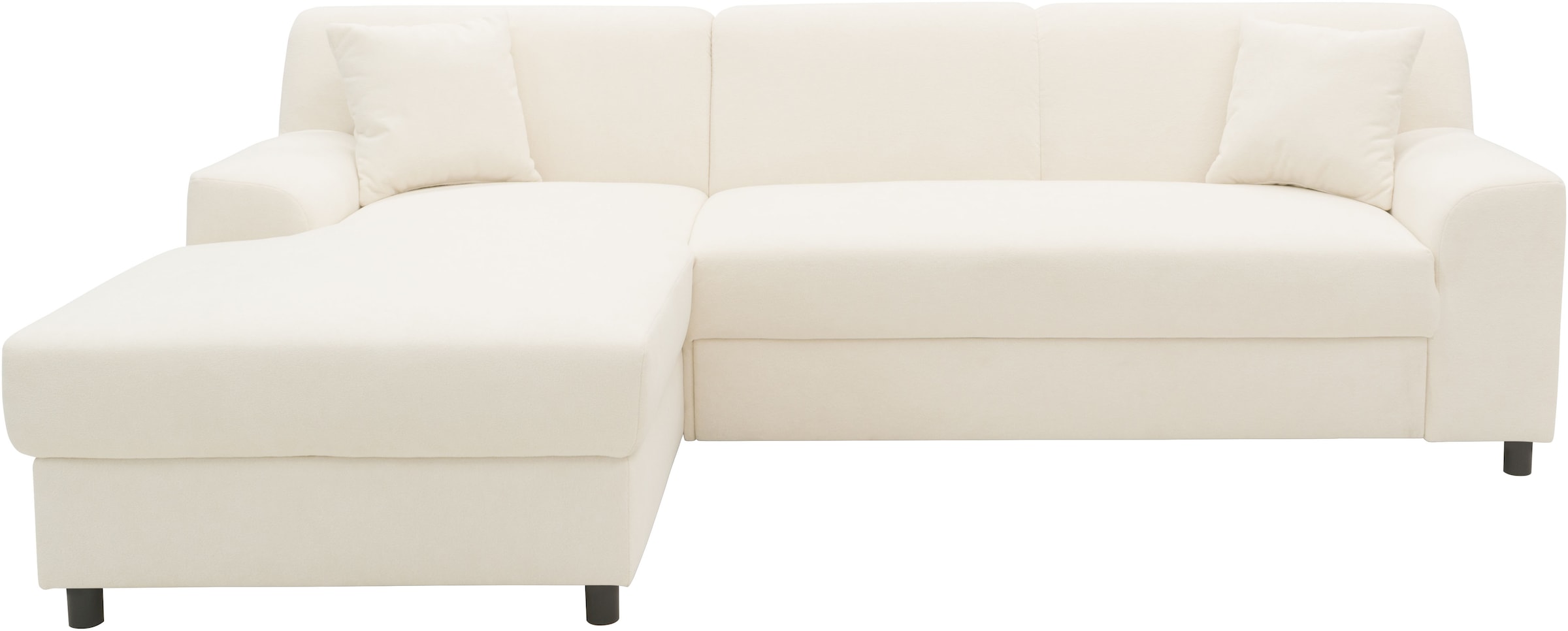 DOMO collection Ecksofa »Turah 2, L-Form, Cord oder Luxus-Microfaser, komfortabler Federkern«, B/T/H: 241/146/79 cm, incl. Zierkissen, wahlweise mit Bettfunktion
