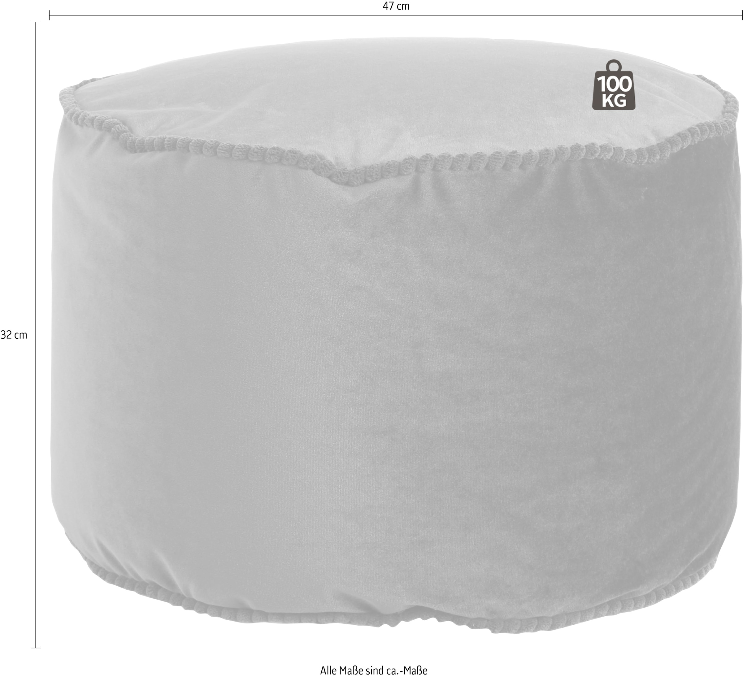 Kayoom Stauraumhocker »Pouf Taj Mahal 125, trendige samtige Oberfläche«, (1 St.), samtweich, farbig, modern, orientalisches Design