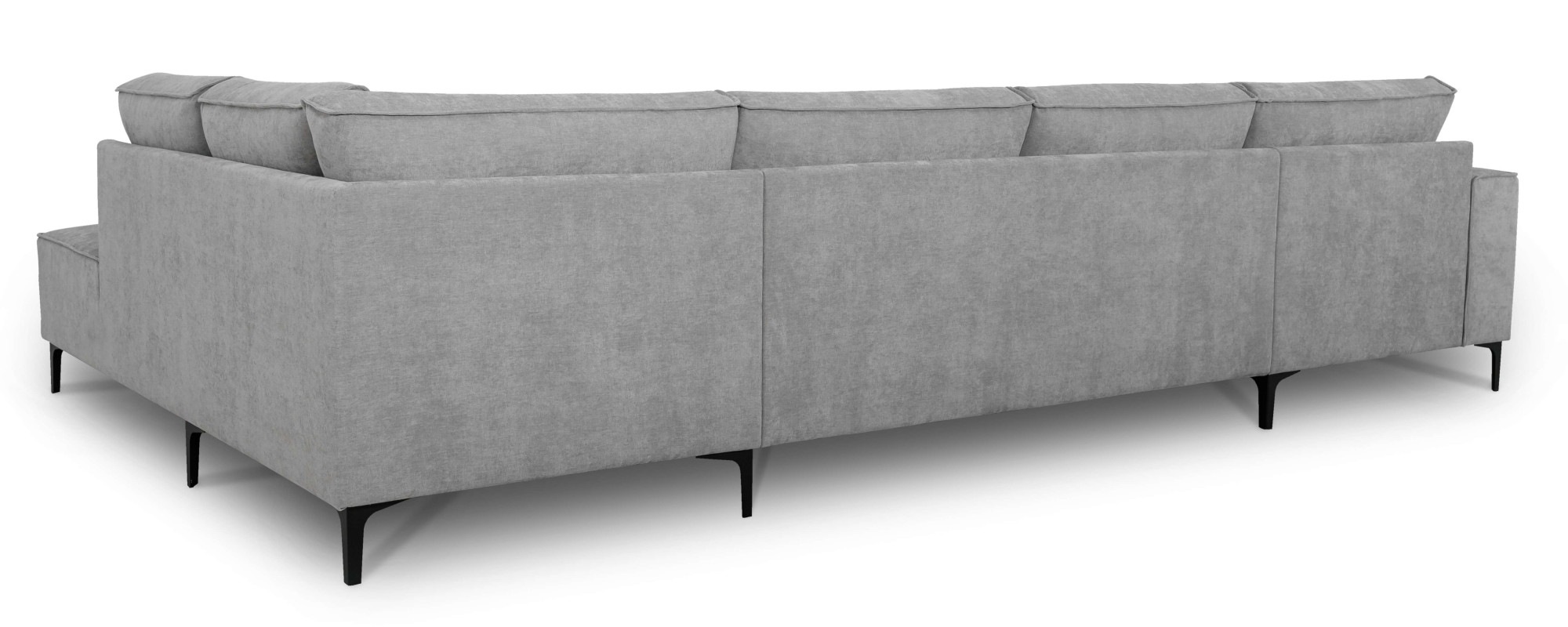 Places of Style Wohnlandschaft »XXL Sofa Oland, Struktur, Flachgewebe, Luxus-Microfaser, Boucle«, U-Form, 345 cm, Wellenunterfederung, Skandi-Design, Metallfüße