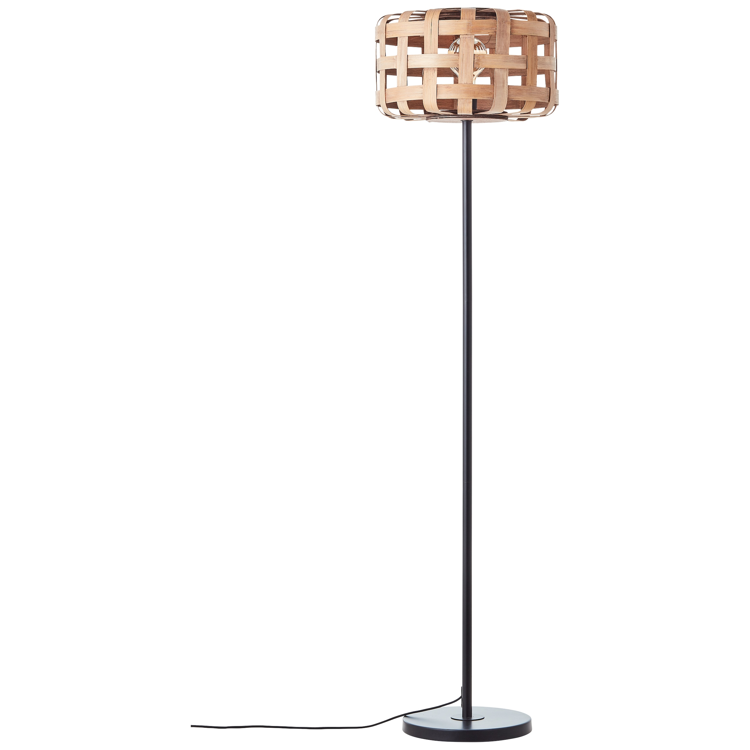 Brilliant Stehlampe »Woodline«, 1 flammig, Leuchtmittel E27 | ohne Leuchtmittel, 139 x 36 cm, E27, Metall/Bambus, natur/schwarz