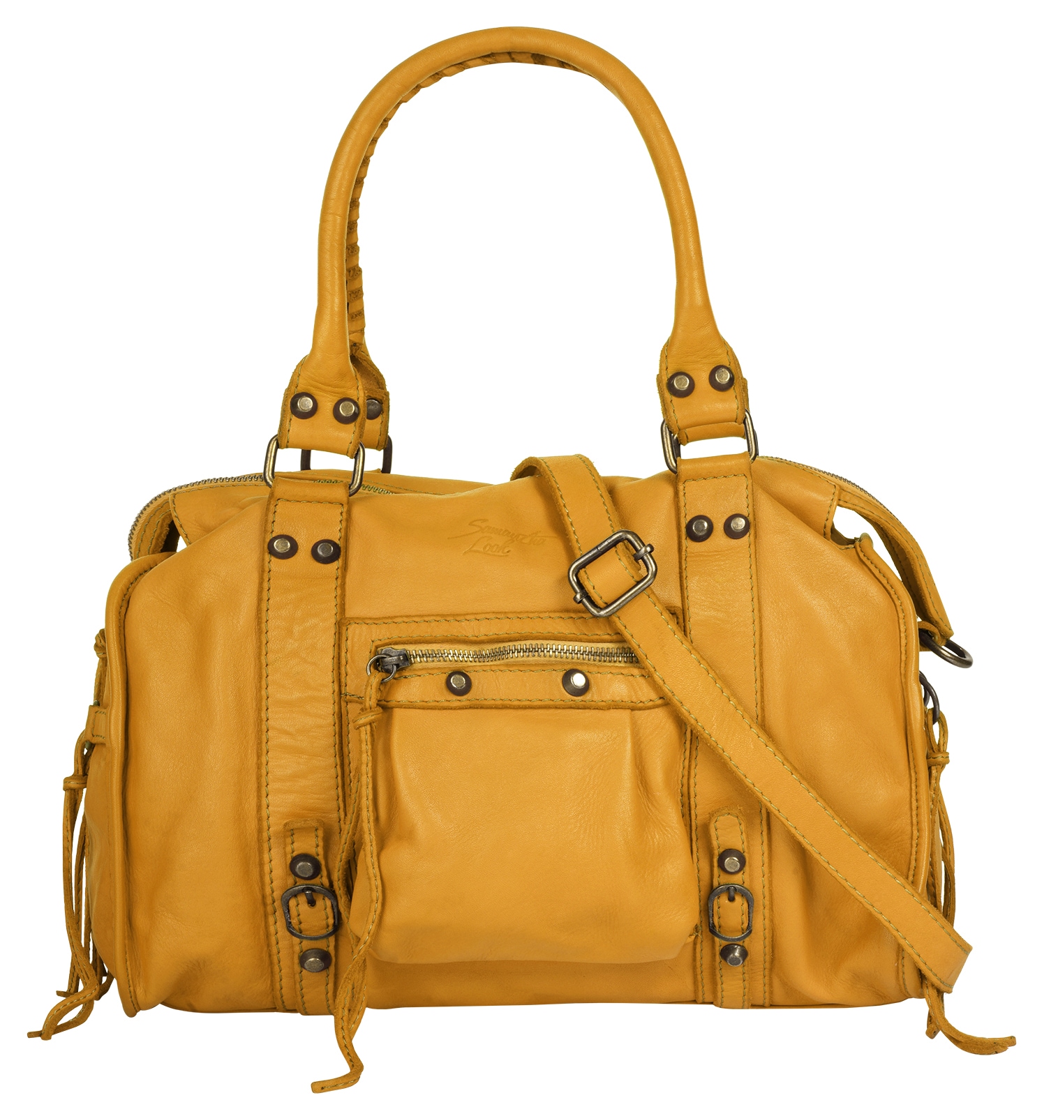Shopper, echt Leder, Made in Italy, Gr. B/H/T: 34 cm x 27 cm x 12 cm onesize, gelb