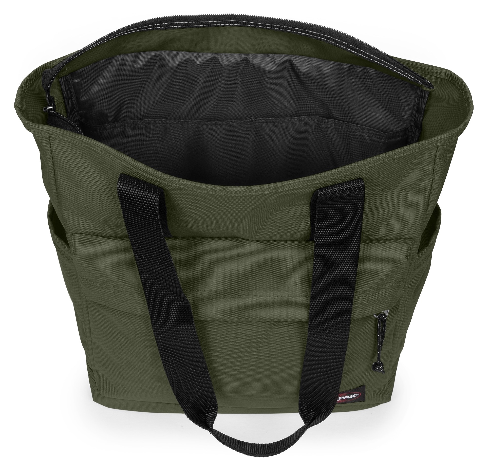 Eastpak Schultertasche »TOTE POCKET Black« , Tote Bag, Shopper mit Trolleyriemen zur Befestigung am Reißegepäck