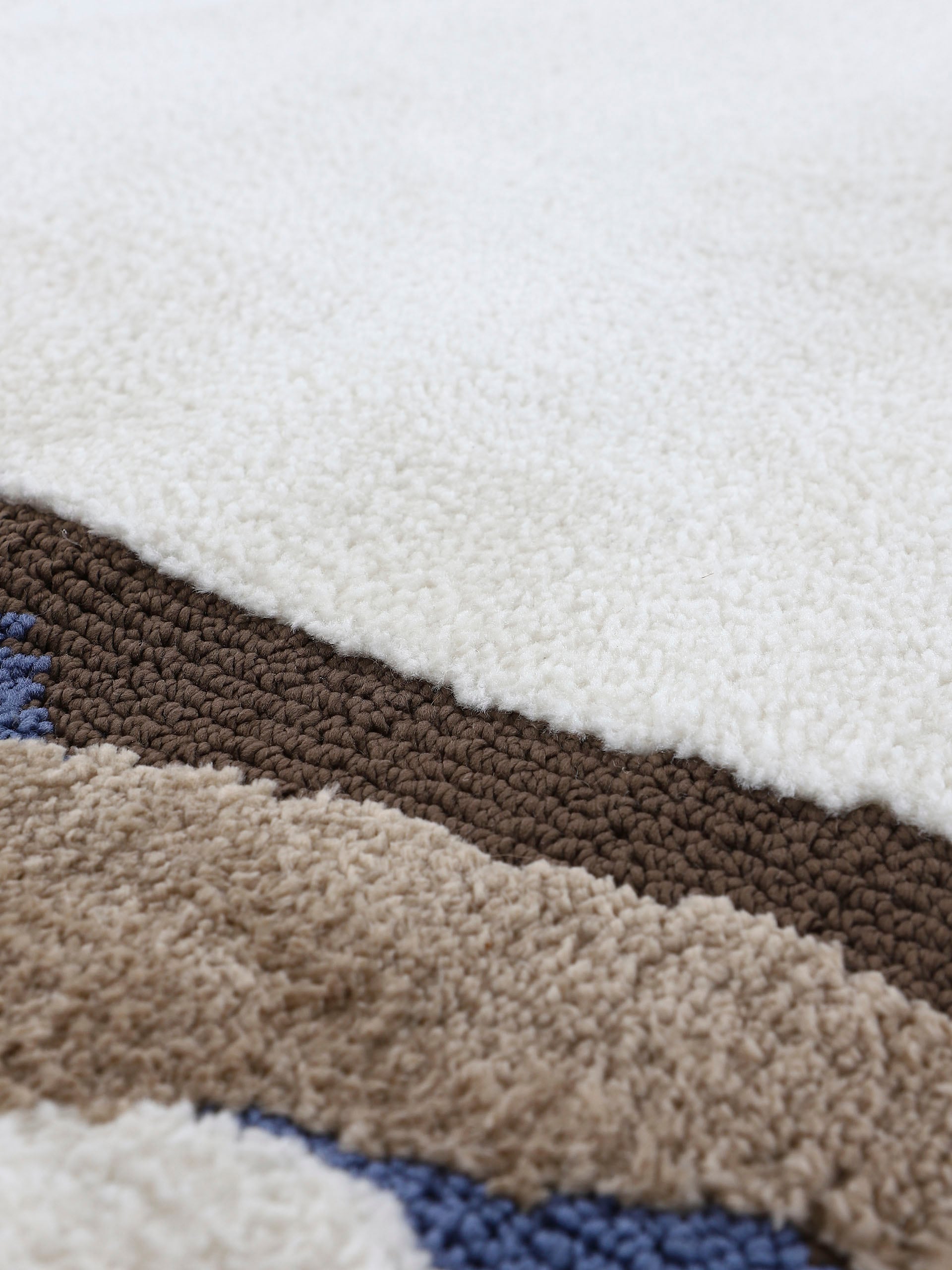 carpetfine Teppich »Holly 6«, wellenförmig, 12 mm Höhe, Uni-Farben, mit Bordüre, Wohnzimmer