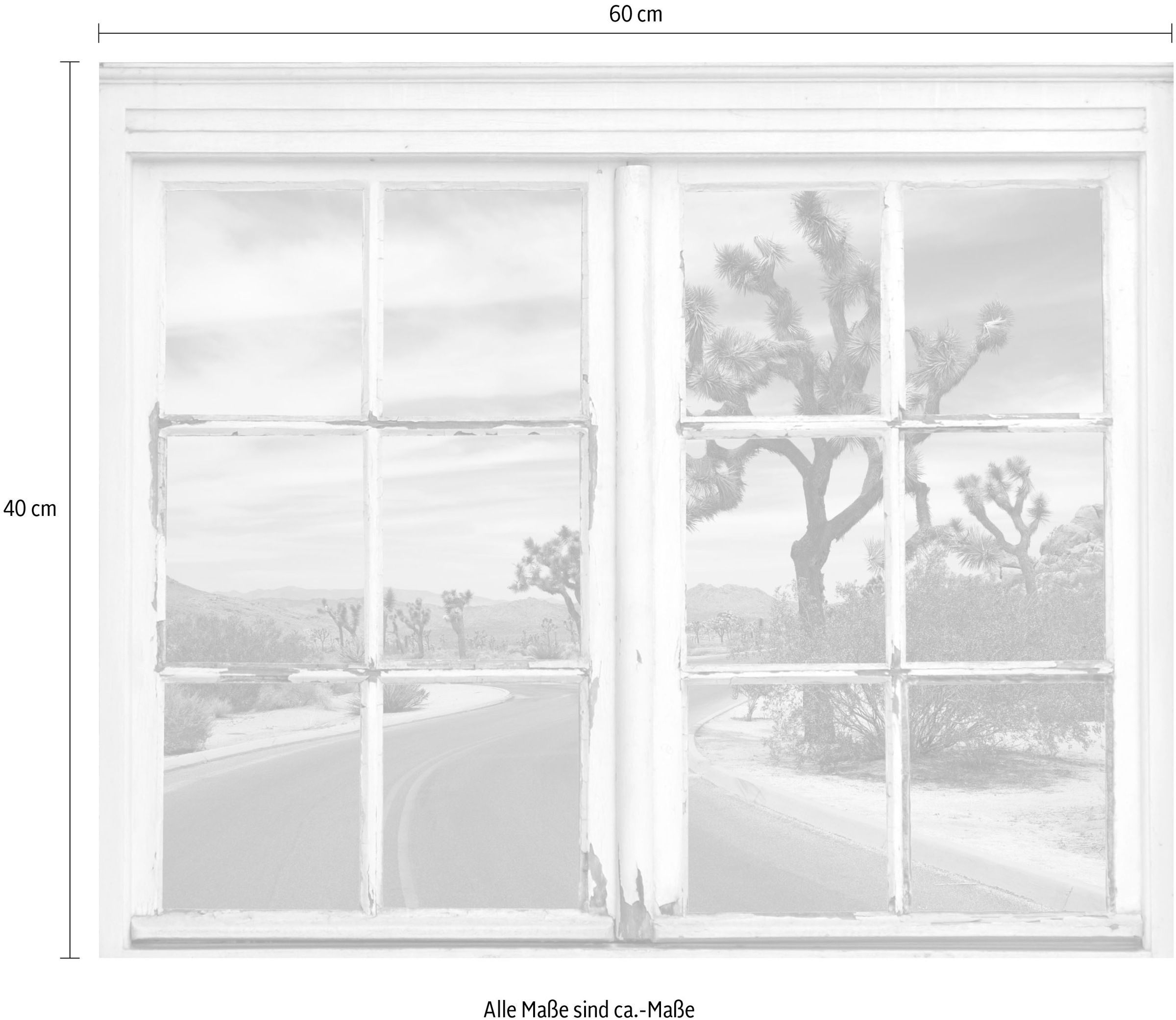 queence Wandsticker »Landstraße«, Wandsticker, Wandbild, selbstklebend, 3D, Fenster
