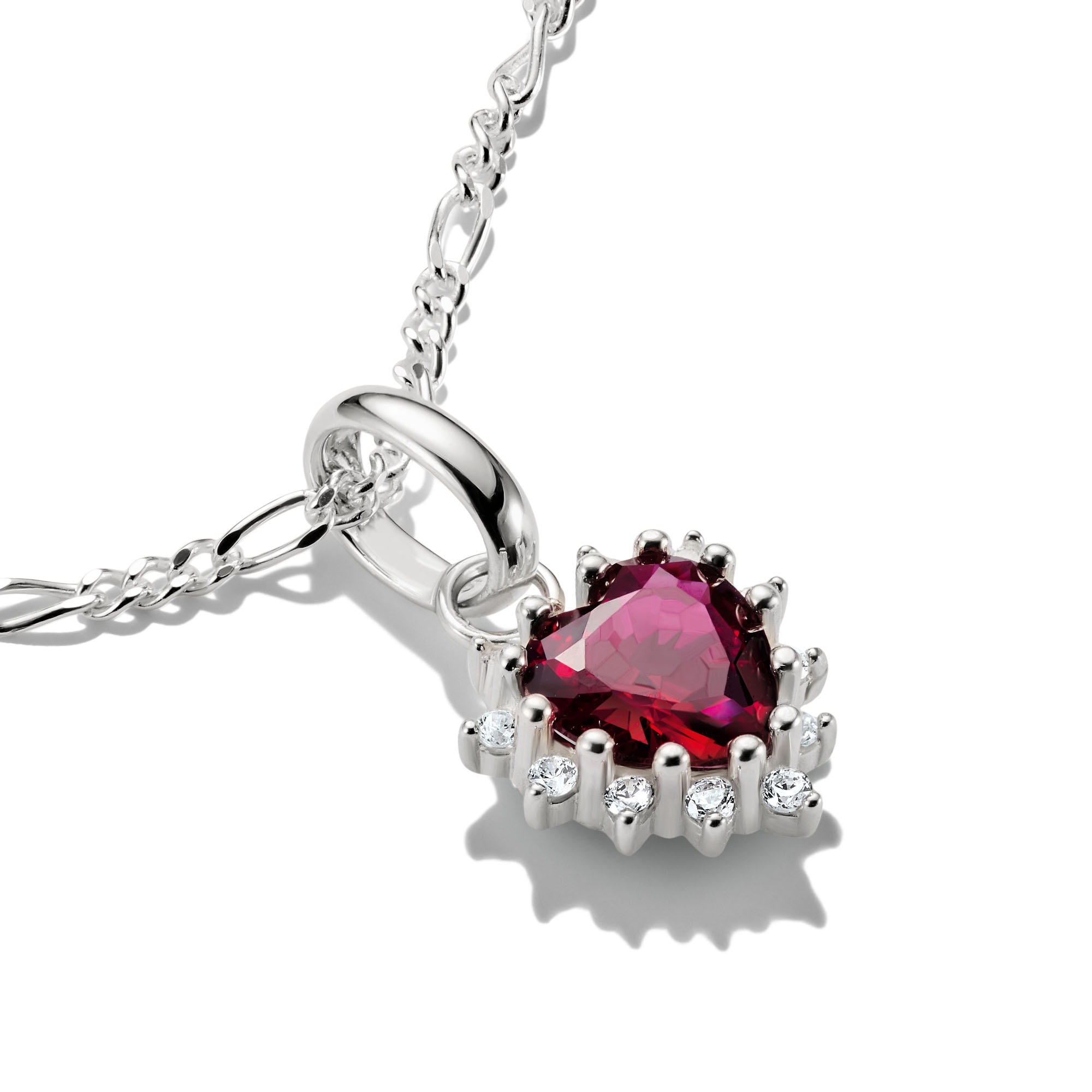 THOMAS SABO Charm Herz »True Romance Herz-Charm rot - Connect, CC1279-013-10«, mit Rubin (synth.), Zirkonia (synth.)