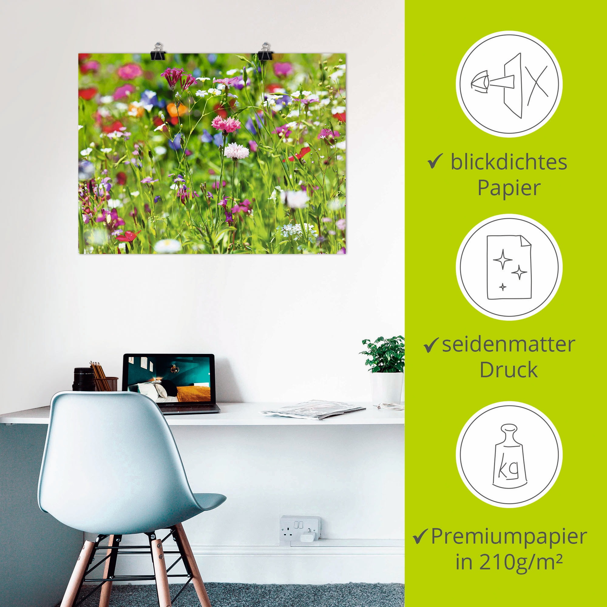 Artland Wandbild »Blumenwiese I«, Blumenwiese, (1 St.), als Leinwandbild, Poster in verschied. Größen
