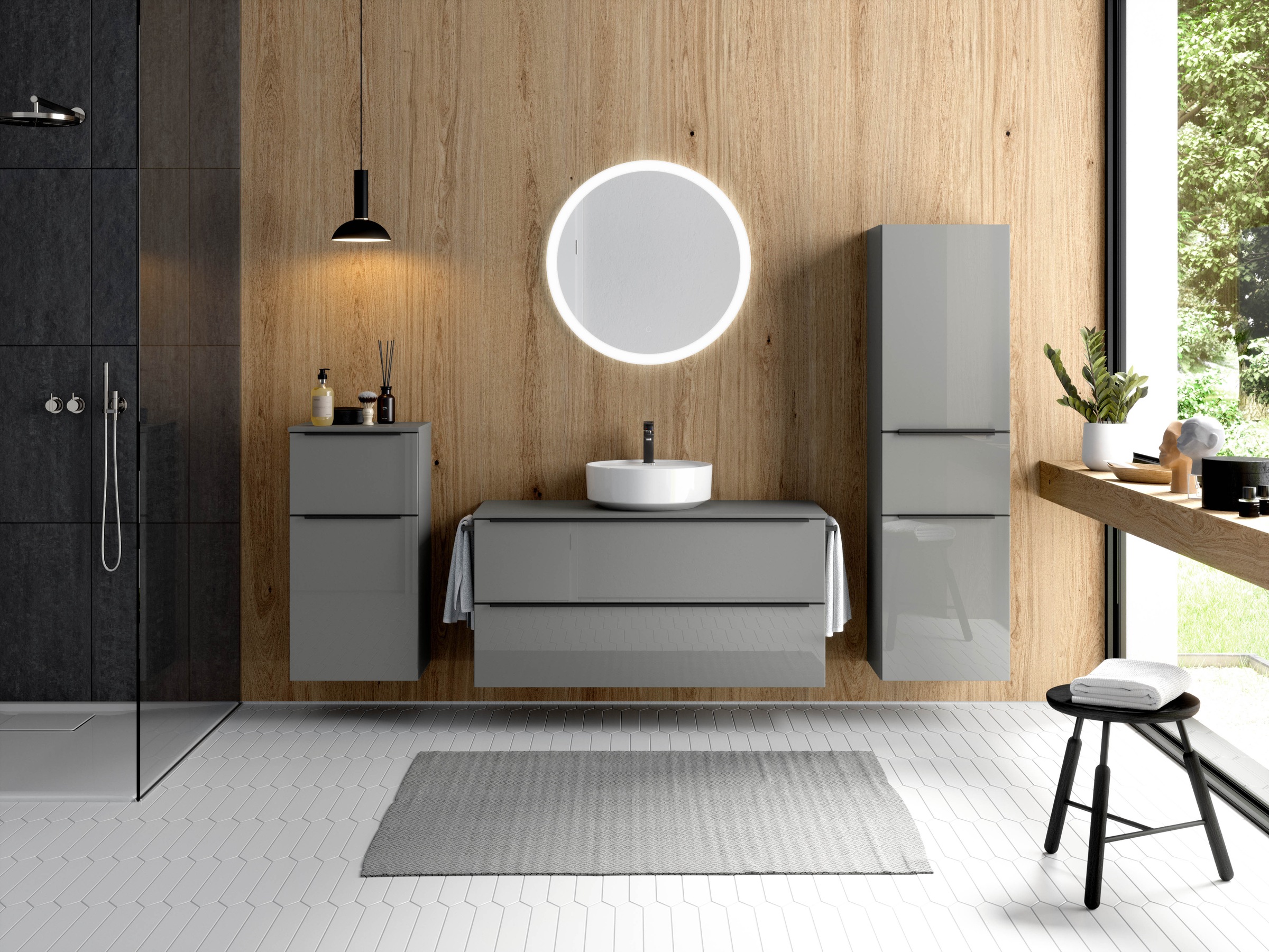 nobilia® Badmöbel-Set »Alvene« vormontiert, mit Soft-Close, 4 Stk. tlg. günstig online kaufen