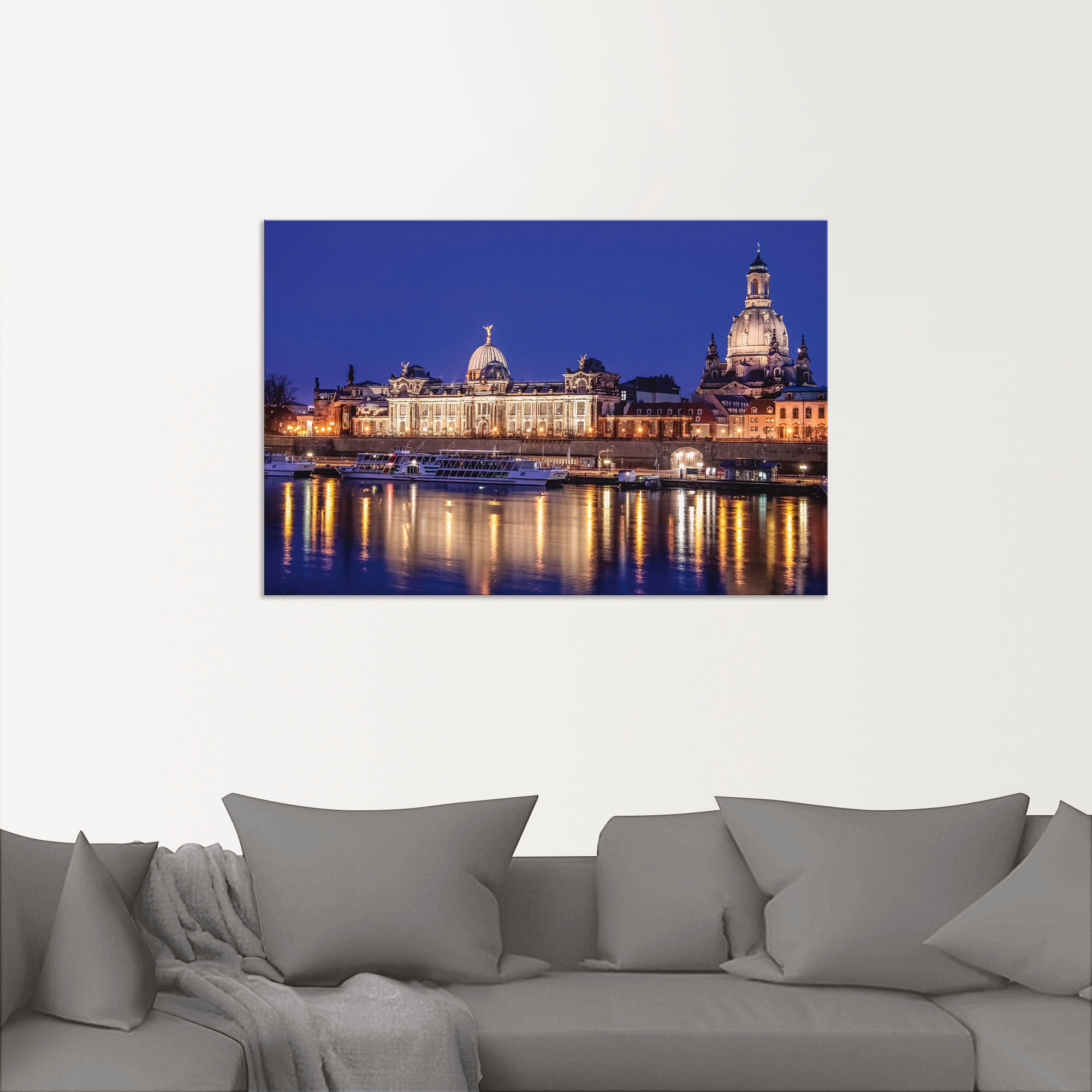 Artland Wandbild »Abend an der Elbe in Dresden«, Dresden, (1 St.), als Alub günstig online kaufen