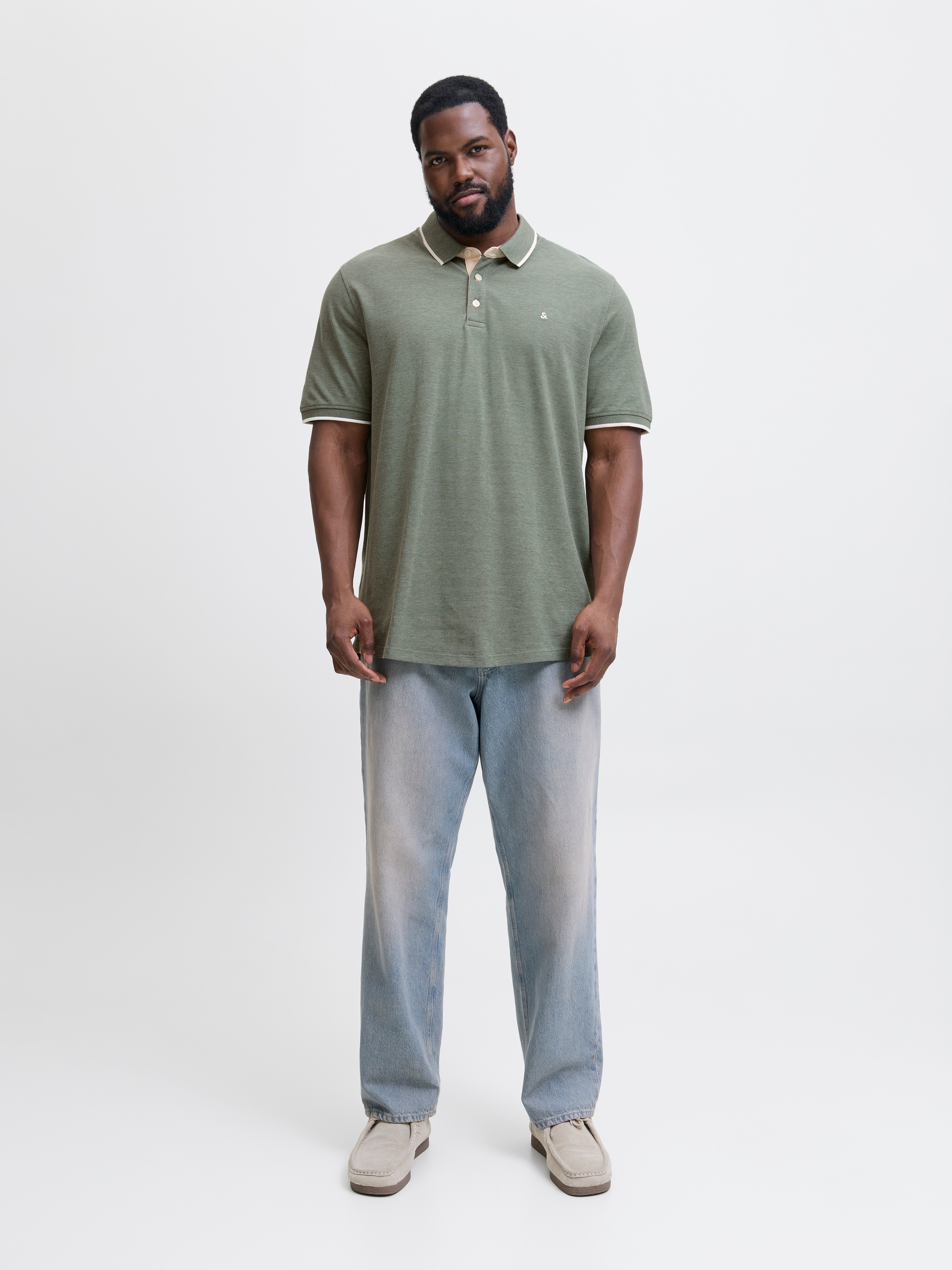 Jack & Jones PlusSize Poloshirt »JJEPAULOS POLO SS NOOS PLS«, mit Logo Stickerei