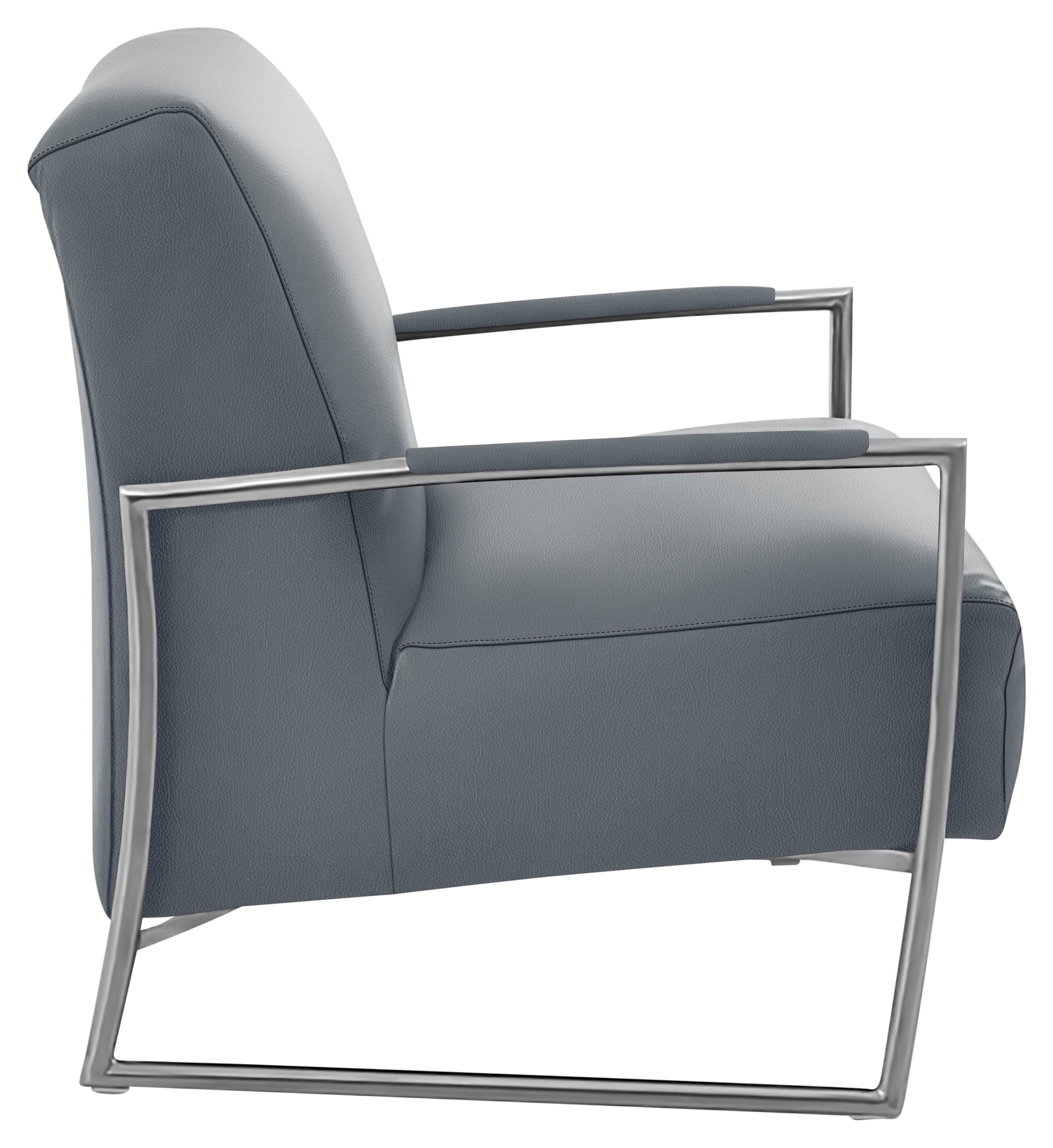 K+W Komfort & Wohnen Cocktailsessel, mit bezogenen Armlehnen, Gestell in Metall Edelstahloptik