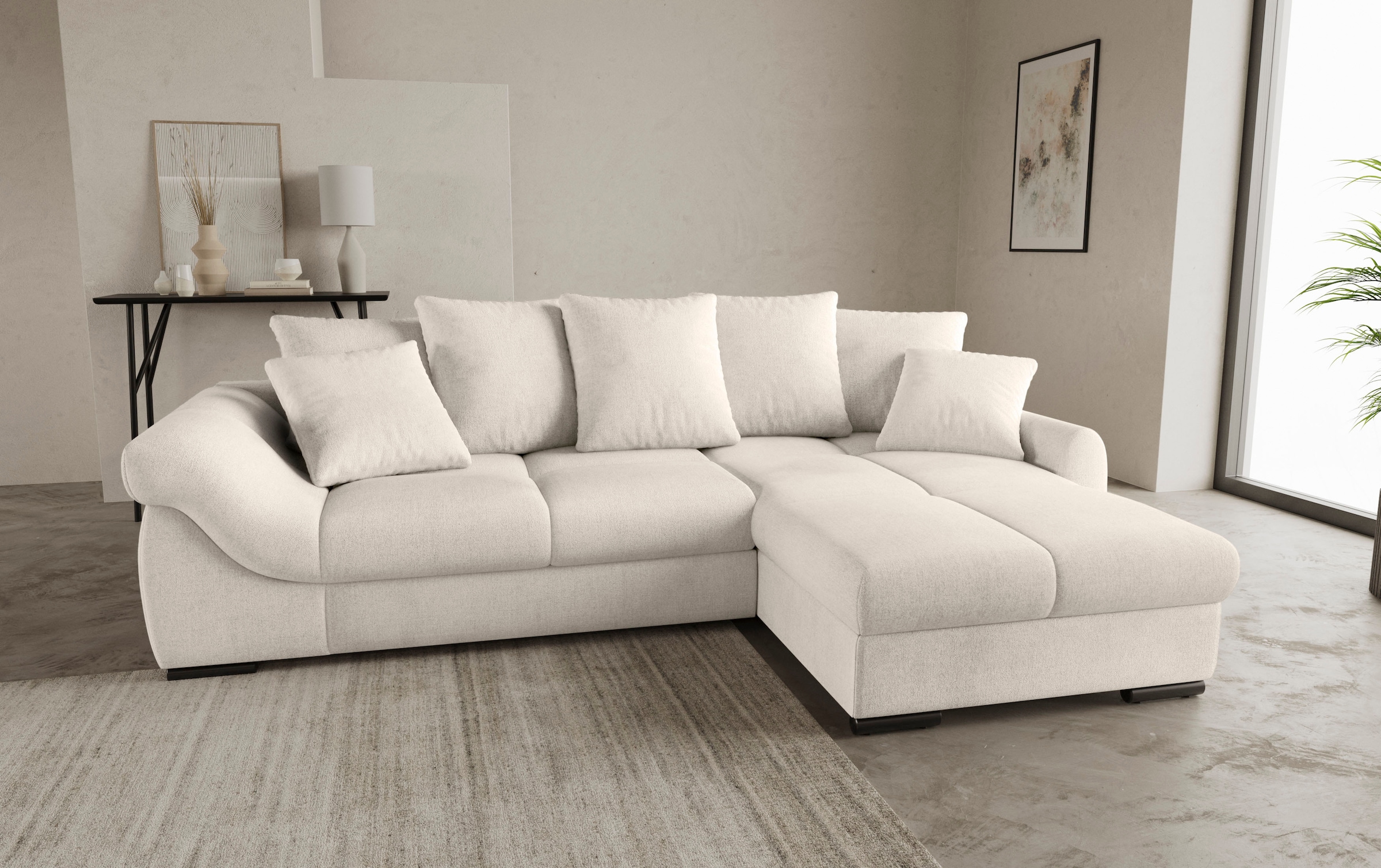 INOSIGN Ecksofa "Livorno DuraFlex", inkl. Hochschläfer-Bettauszug, XL-Bettk günstig online kaufen