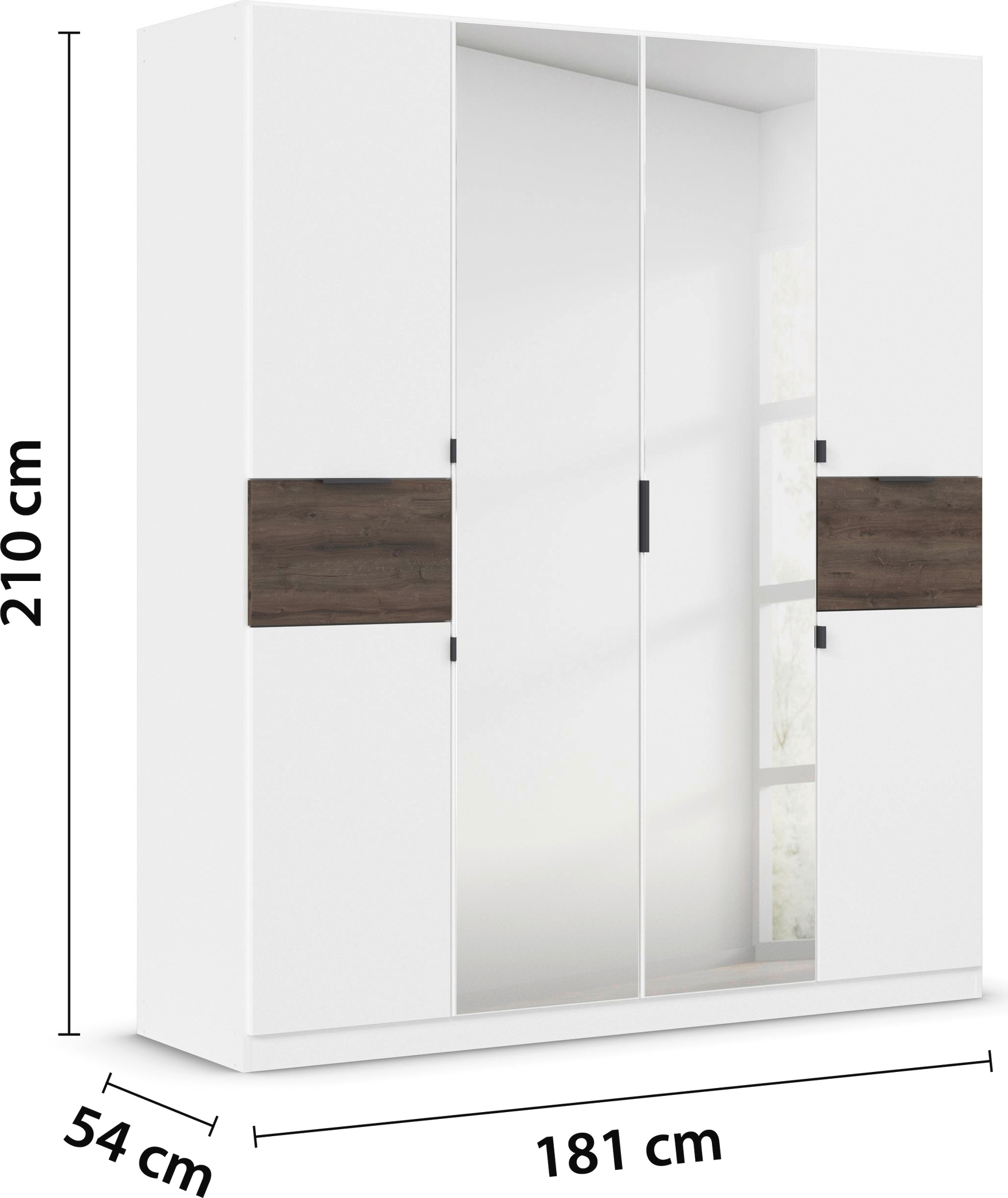 rauch Drehtürenschrank »Kleiderschrank Schrank Garderobe Wäscheschrank TICAO«, (Schubladen in der Höhe variabel positionierbar), mit 2 geräumigen Schubladen, viel Stauraum MADE IN GERMANY