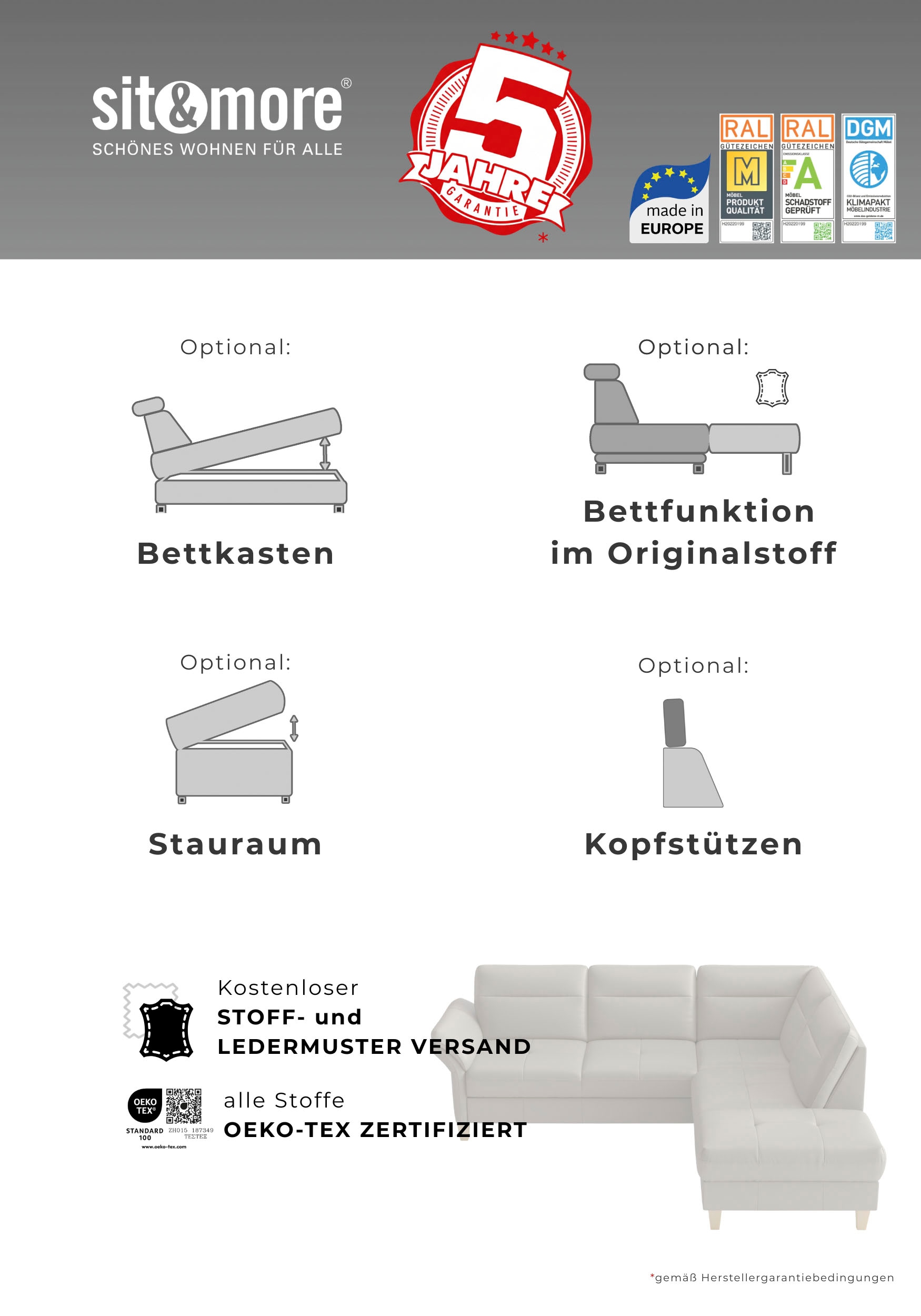 sit&more Polsterhocker »Pamela« 1 Stk. tlg. mit praktischen Stauraum