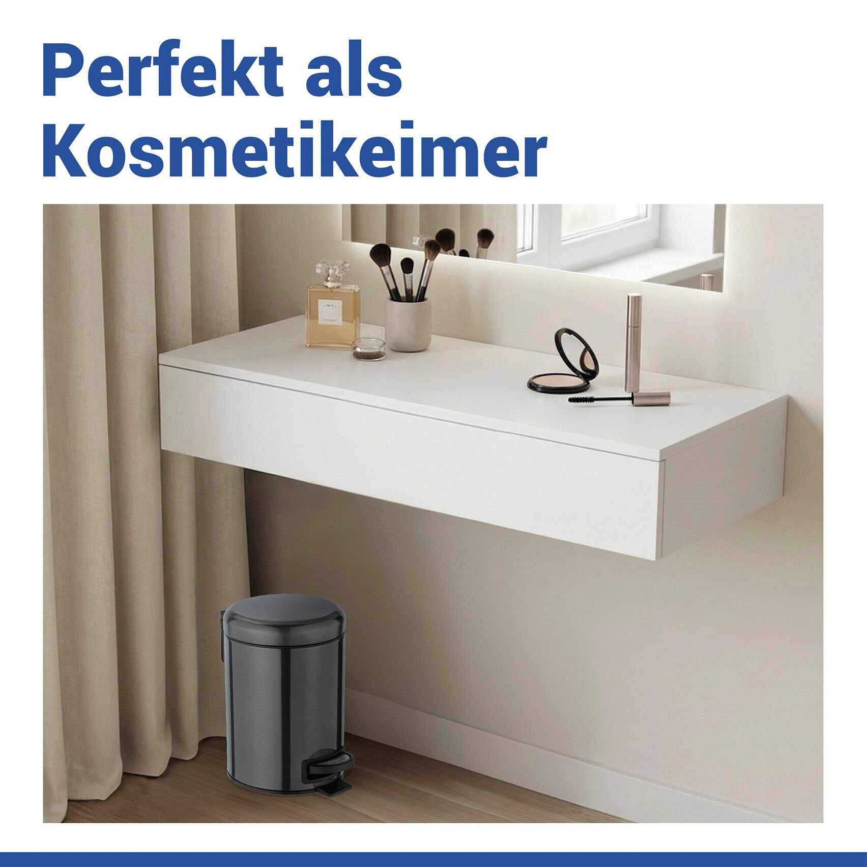 WENKO Kosmetikeimer »Leman« 3 Liter, BxTxH: 17x25x22,5 cm