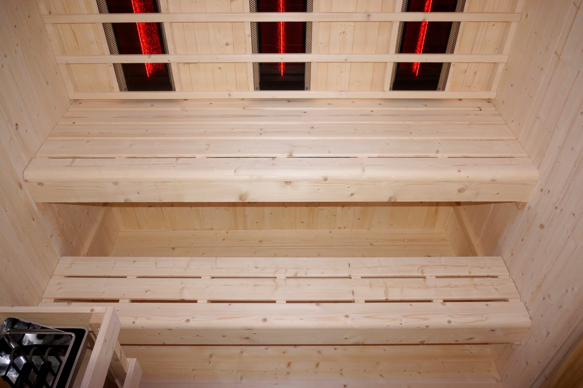Sanotechnik Sauna »»LAHTI« Außensauna mit Infrarotkabine«, geeignet für 6 Personen, Fichetnholz