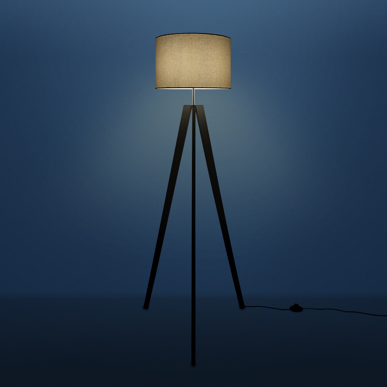 Paco Home Stehlampe »Canvas uni Color«, 1 flammig, Leuchtmittel E27 | ohne Leuchtmittel, Stehlampe Vintage Fuß LED Lampe Wohnzimmer Skandinavischer Stil E27