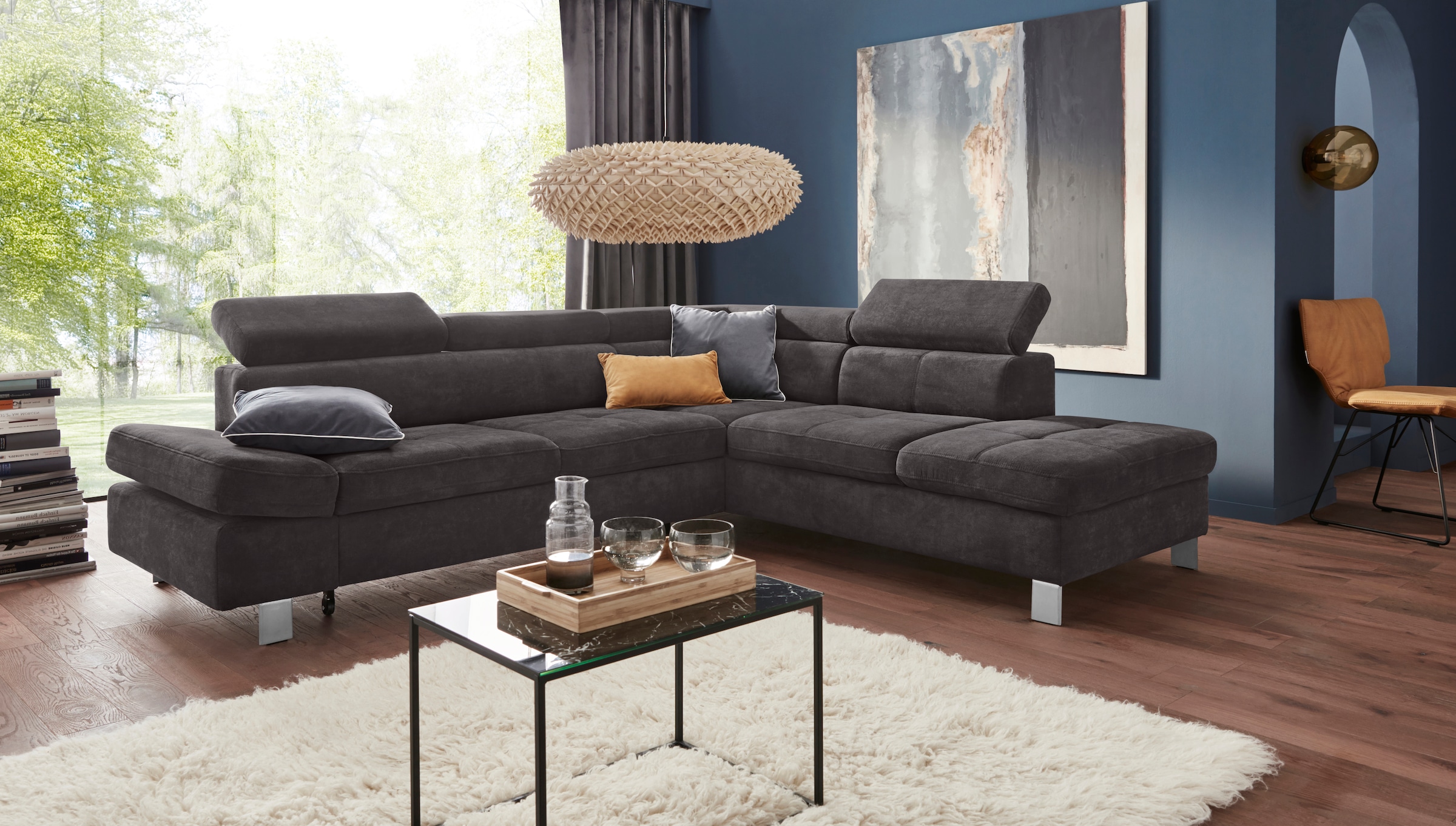 exxpo - sofa fashion Ecksofa Fiji, L-Form, mit Kopf- bzw. Rückenverstellung günstig online kaufen