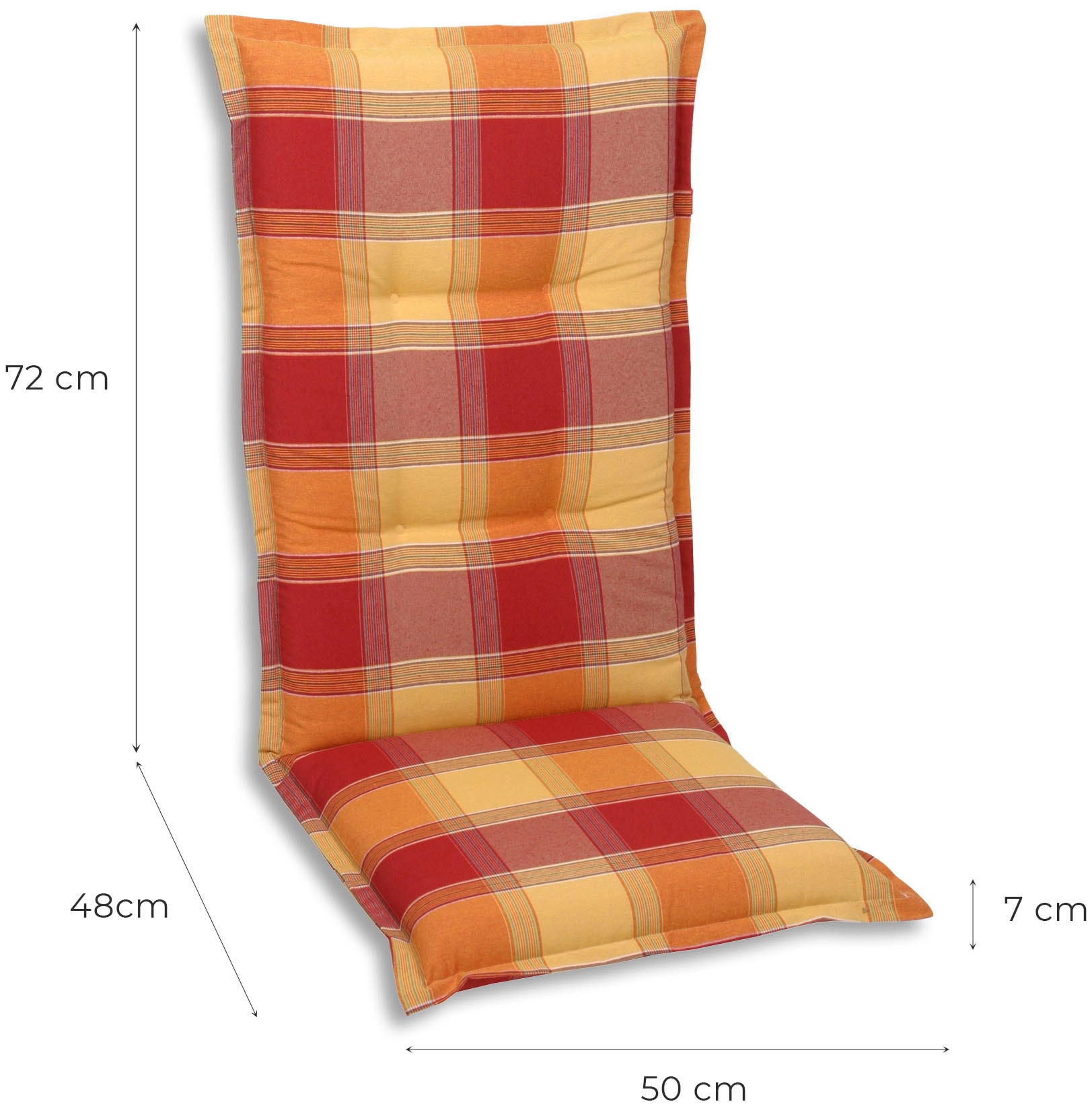 GO-DE Hochlehnerauflage »TOPSELLER!« 50 cm x 7 cm x 120 cm