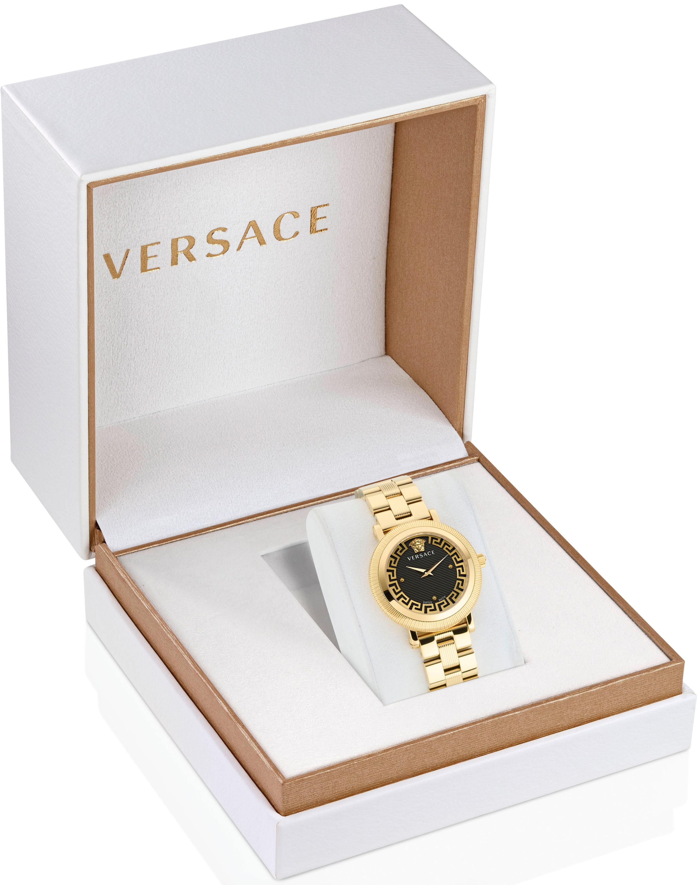 Versace Quarzuhr »GRECA FLOURISH, VE7F00623«, Armbanduhr, Damenuhr, Saphirglas, Swiss Made, analog