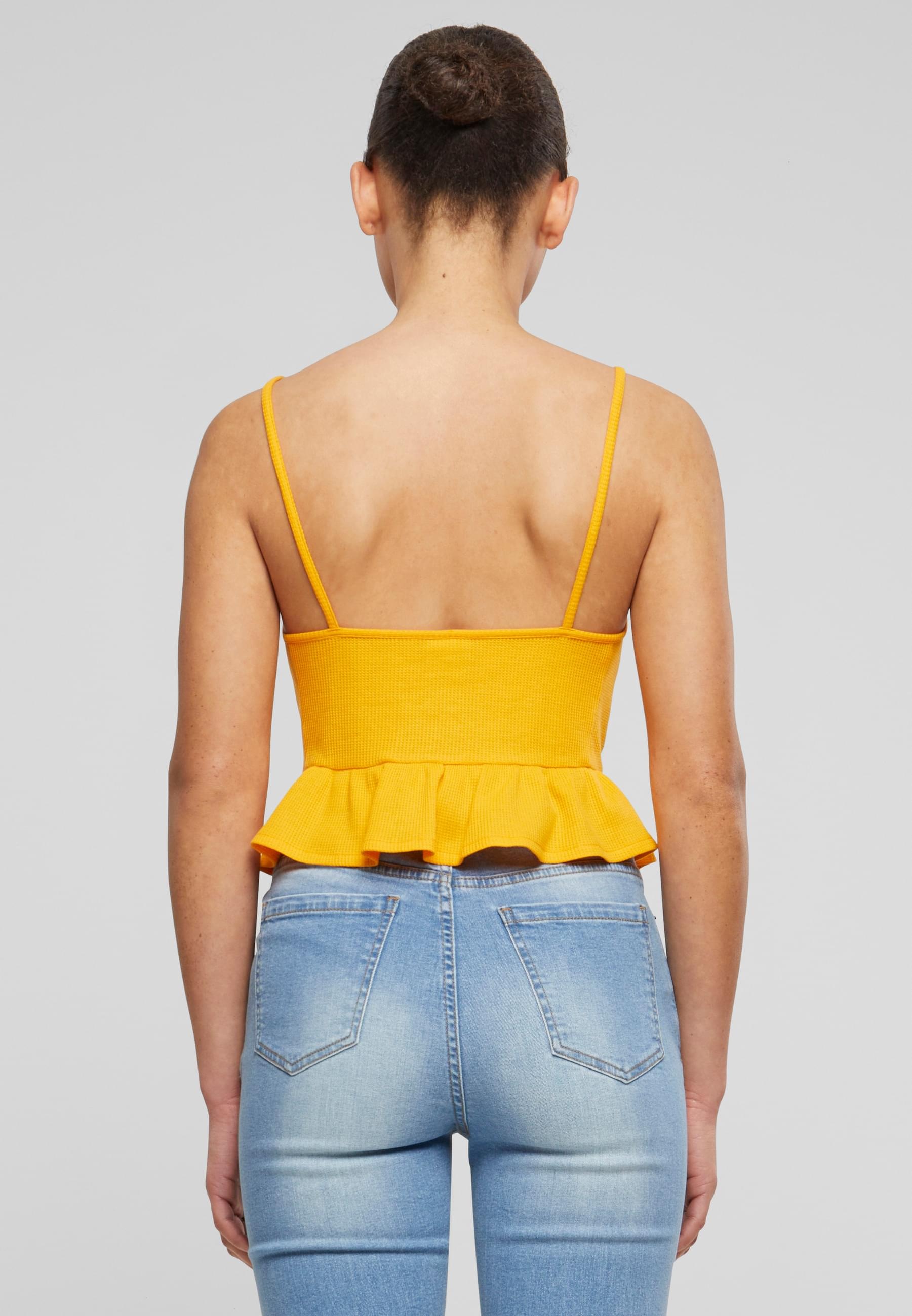 URBAN CLASSICS T-Shirt-BH »Urban Classics Damen Ladies Waffle Pique Ruffle Top«