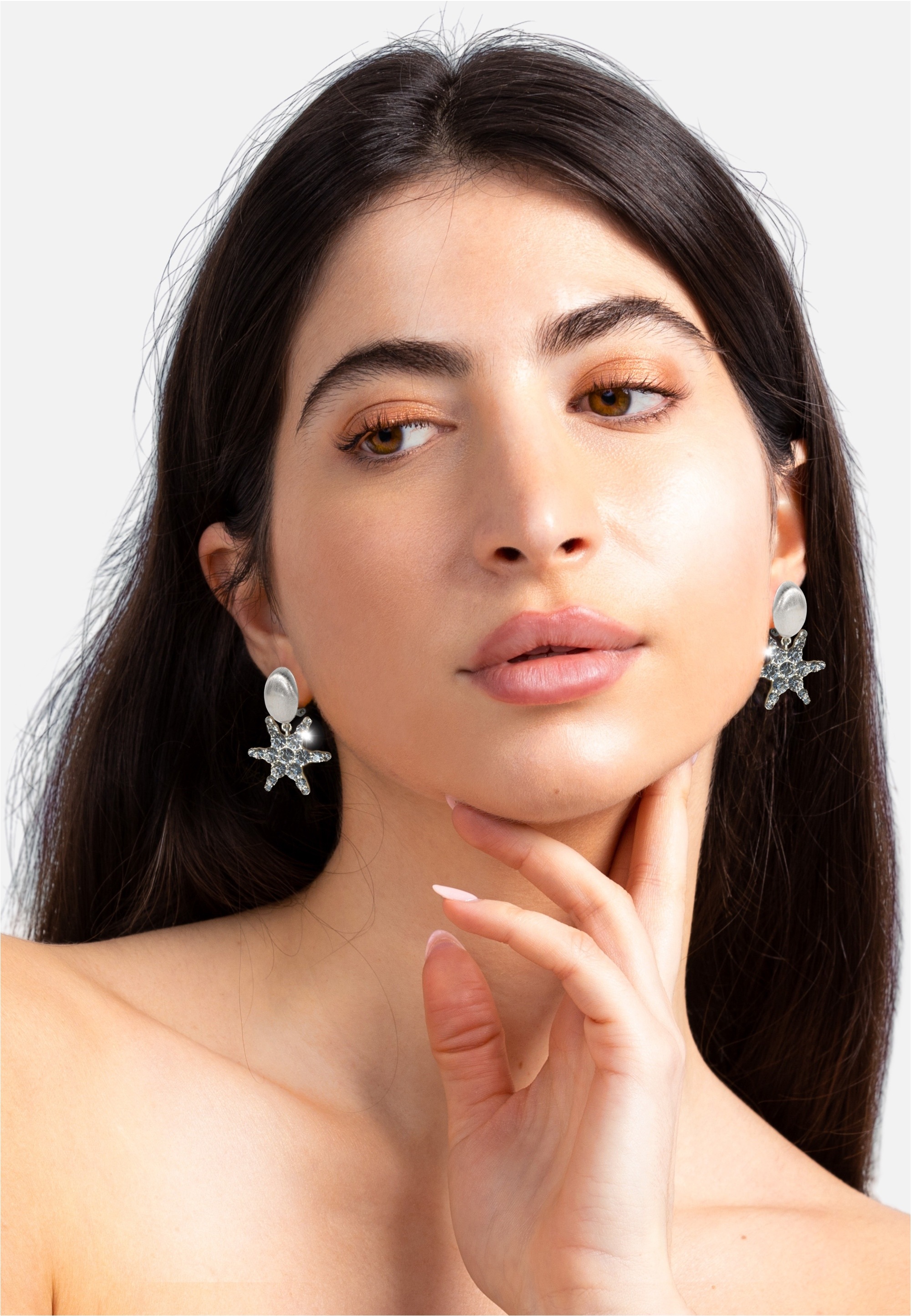 FILIPPA FIRENZE Paar Ohrclips »Stella Clips« mit funkelnden Kristallen