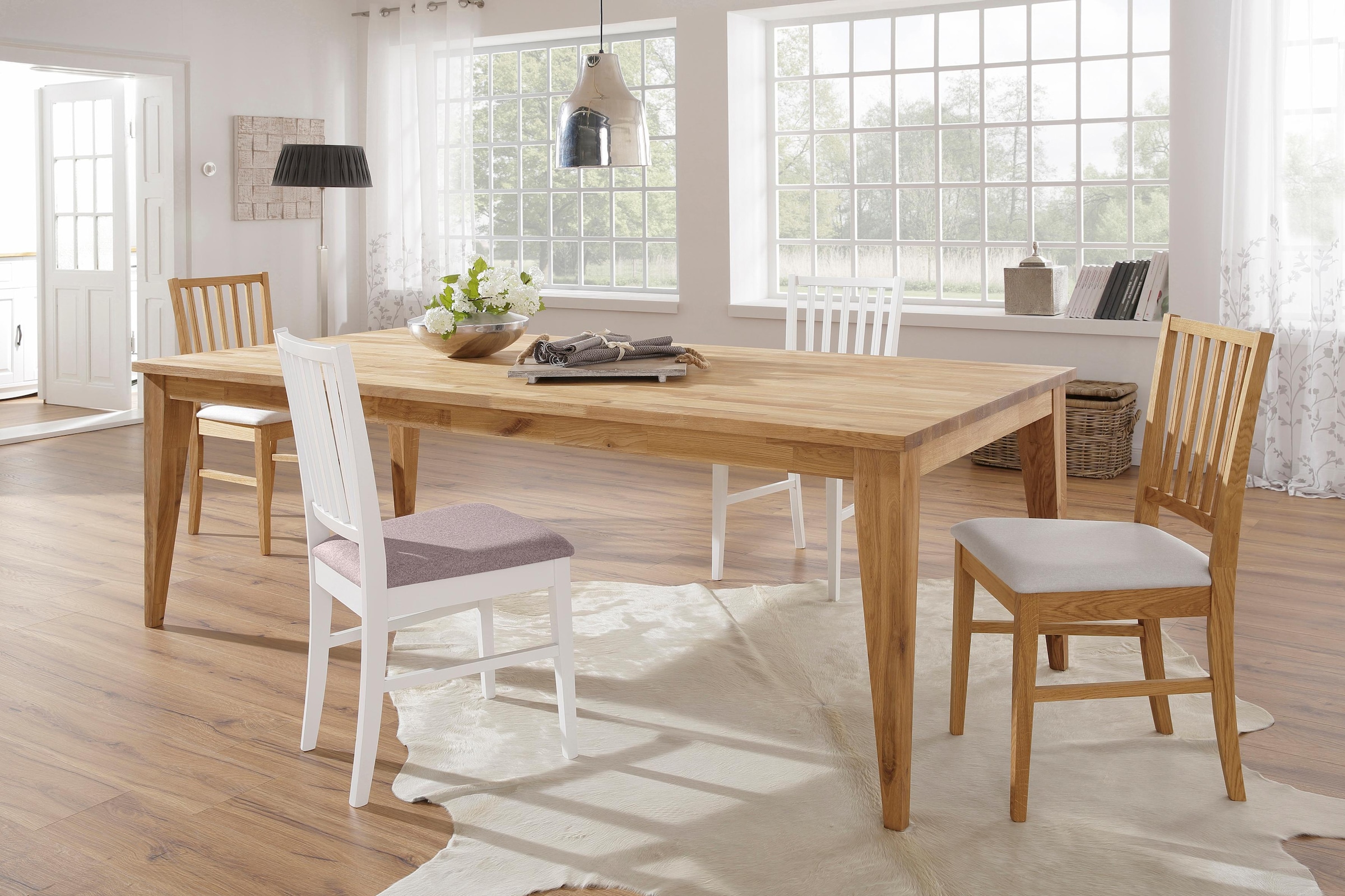 Home affaire Esszimmerstuhl »Ruanda Küchenstuhl TOPSELLER«, (Set), 6 St., Webstoff, im 2er, 4er oder 6er-Set, Holzstuhl
