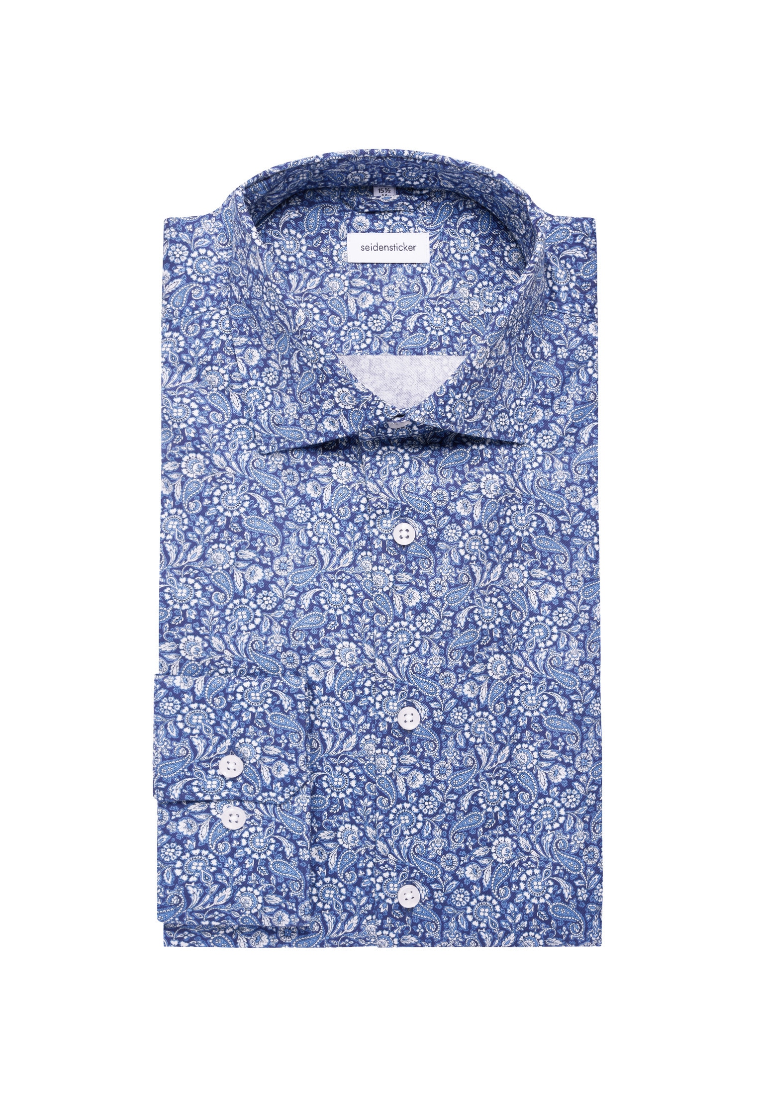 seidensticker Businesshemd »Schwarze Rose«, Shaped 1/1 Kentkragen Paisley