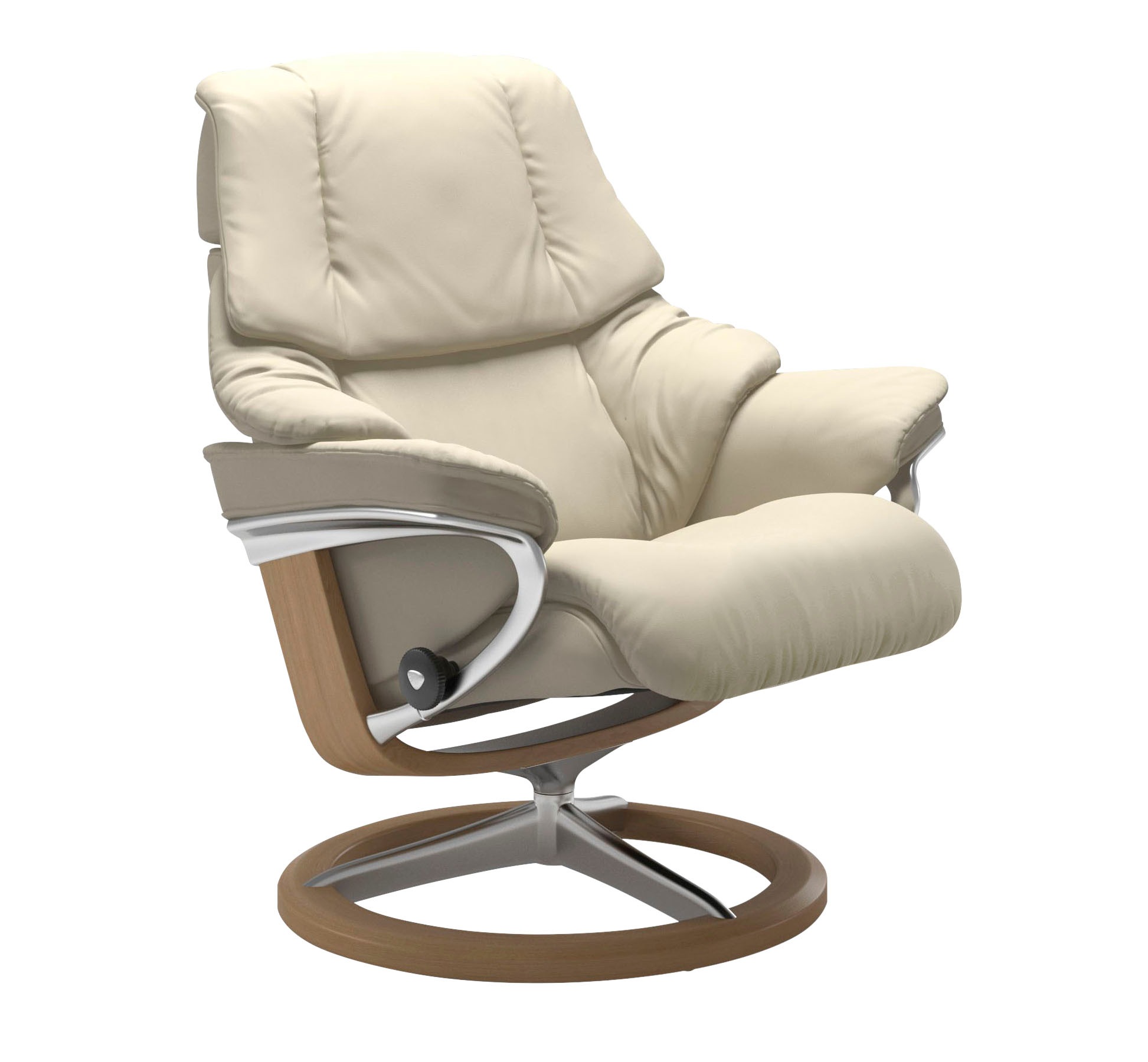 Stressless® Relaxsessel »Reno«, (Set, Relaxsessel mit Hocker), mit Hocker, mit Signature Base, Größe S, M & L, Gestell Eiche