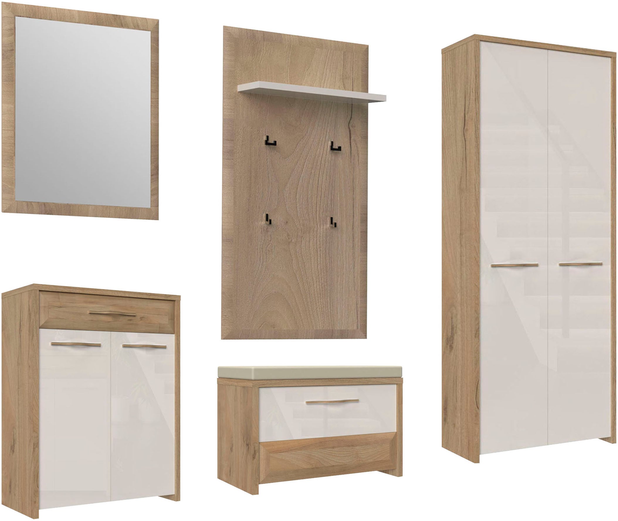 Home affaire Garderoben-Set »Gala« Set, 5 Stk. tlg. Soft-Close Funktion, Ho günstig online kaufen