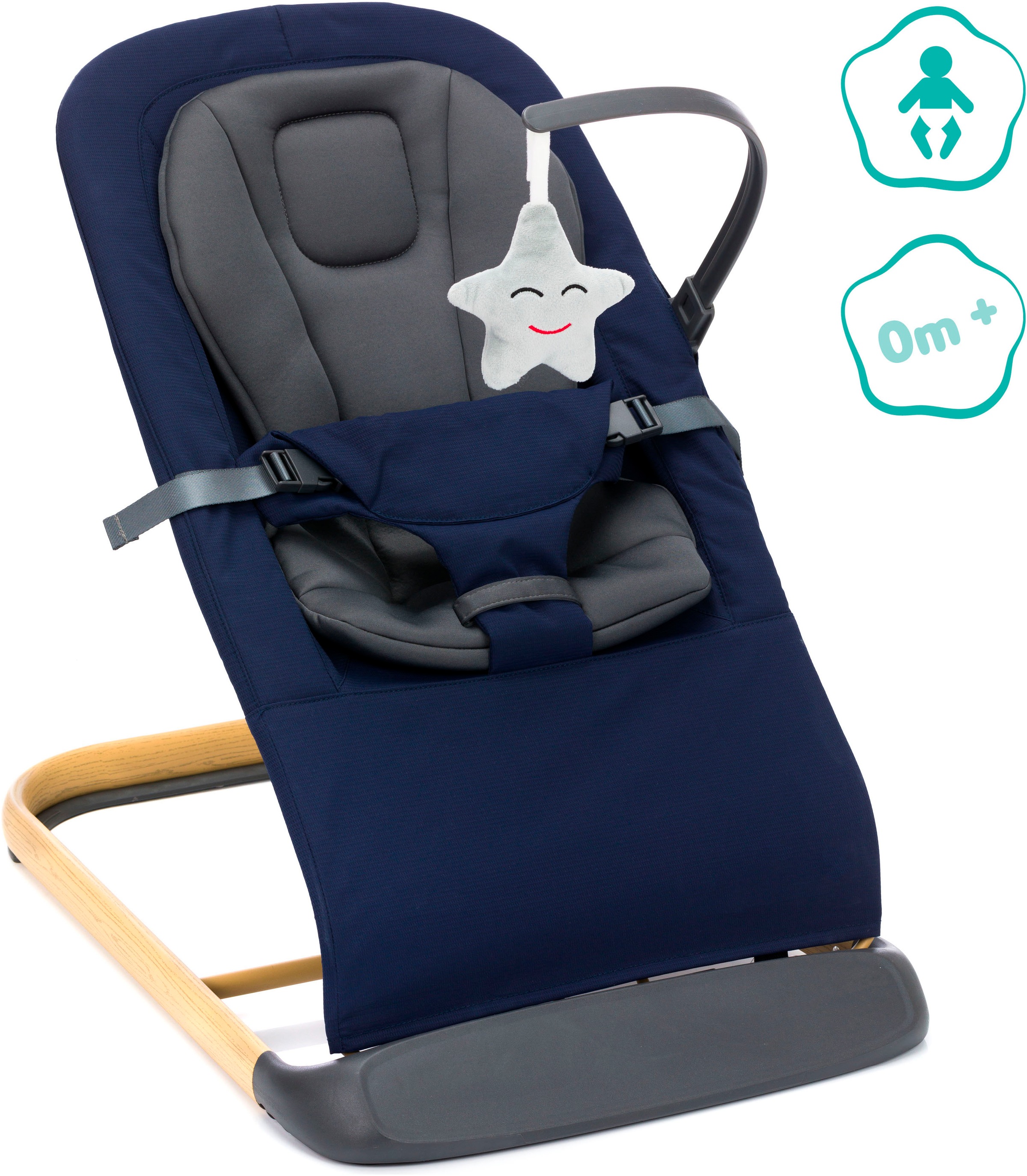 Fillikid Babywippe »Star, marine grau«, bis 9 kg