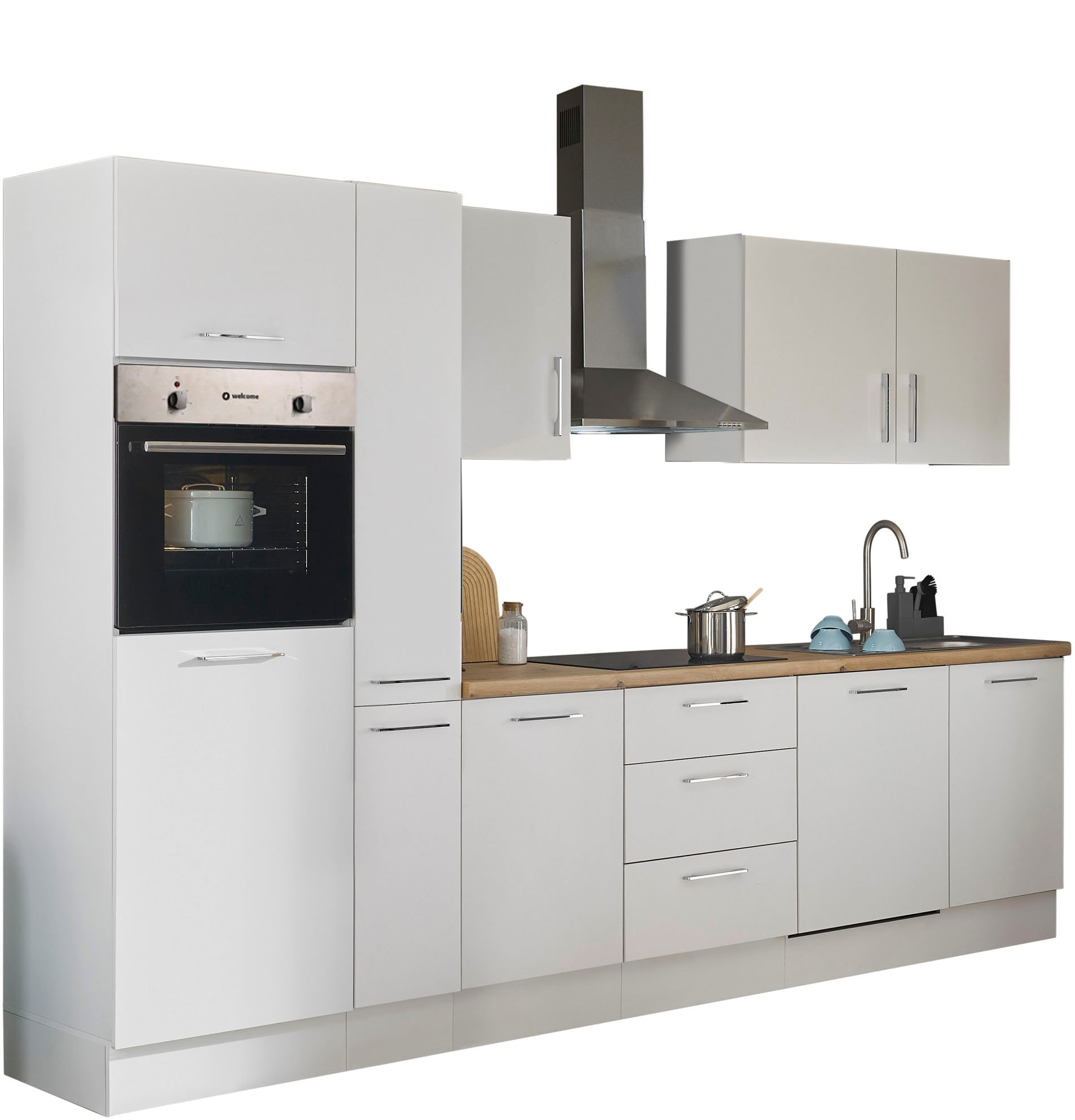 BASIC by Balculina Küchenzeile »Turin«, Breite 310 cm, wahlweise mit E-Geräten